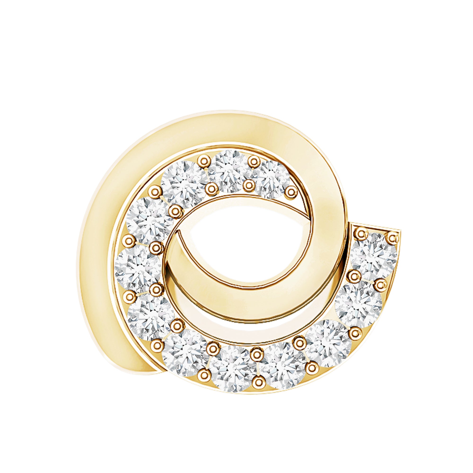 Certified Diamond Spiral Earring for Cartilage Piercing Natural - ( HI-SI ) - Rosec Jewels
