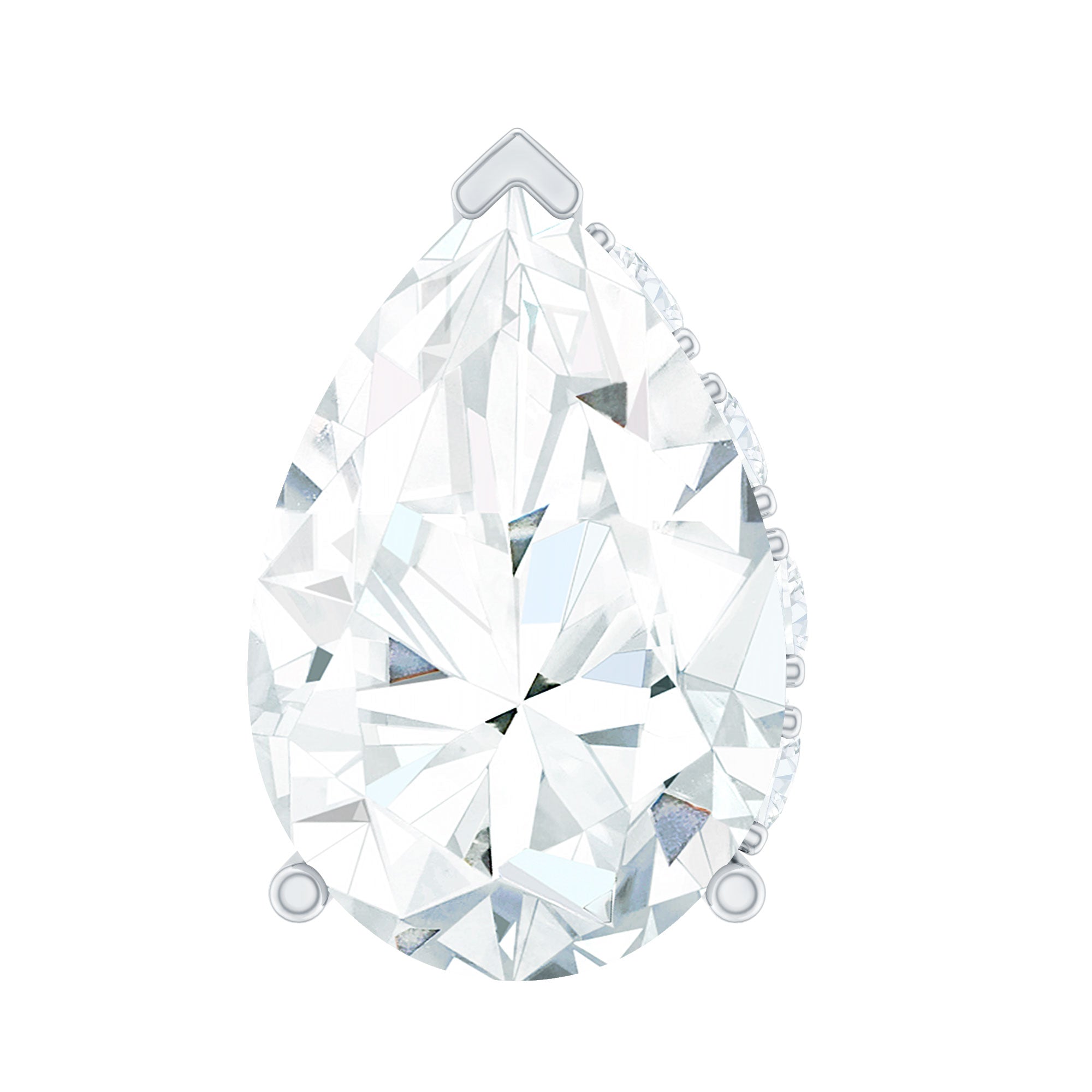 Pear Shaped Diamond Solitaire Tragus Earring Lab - ( EF-VS ) - Rosec Jewels