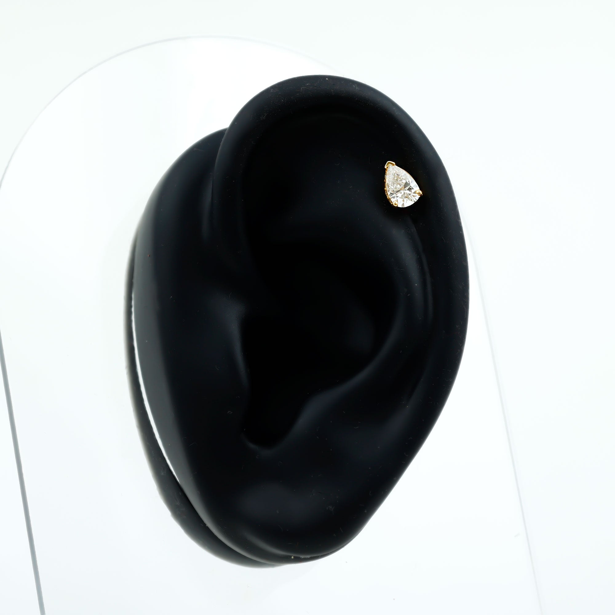 Pear Shaped Diamond Solitaire Tragus Earring Lab - ( EF-VS ) - Rosec Jewels