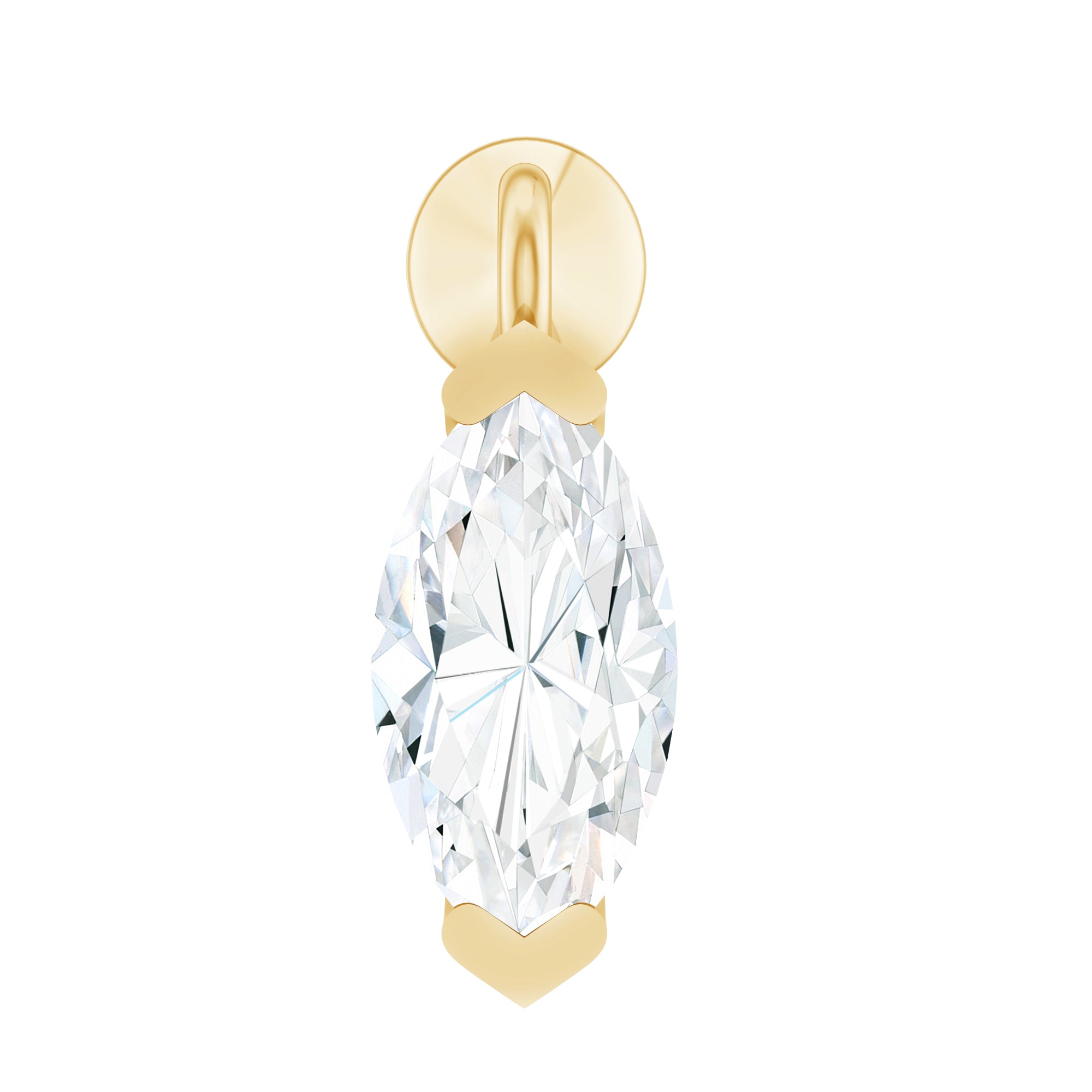 Marquise Diamond Cartilage Dangle Earring Lab - ( EF-VS ) - Rosec Jewels