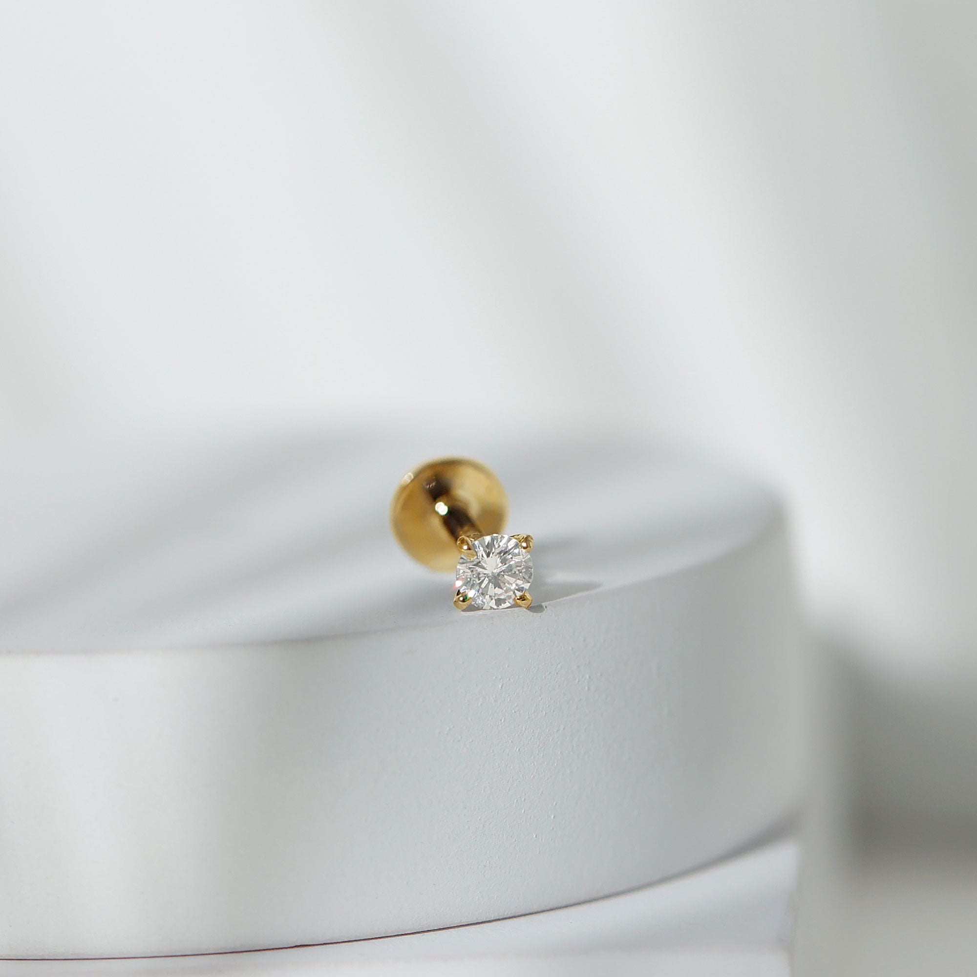 Minimalist Peg Head Set Diamond Nose Pin Stud Lab - ( EF-VS ) - Rosec Jewels