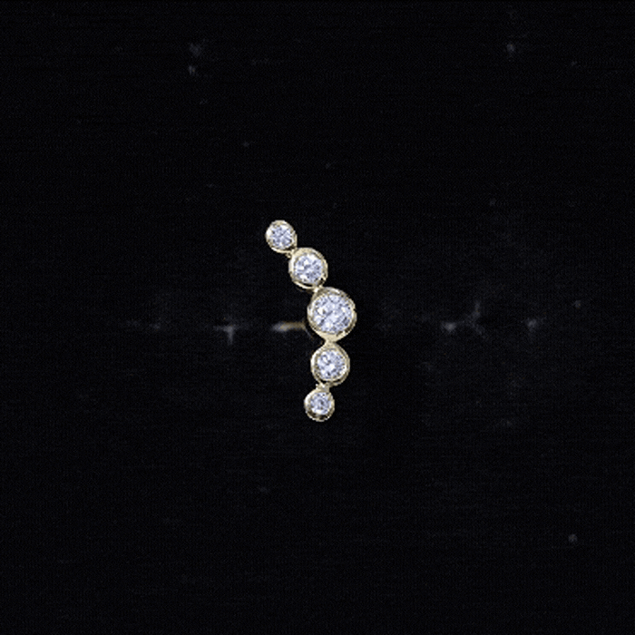 Graduated Diamond Ear Climber Earring in Bezel Setting Lab - ( EF-VS ) - Rosec Jewels