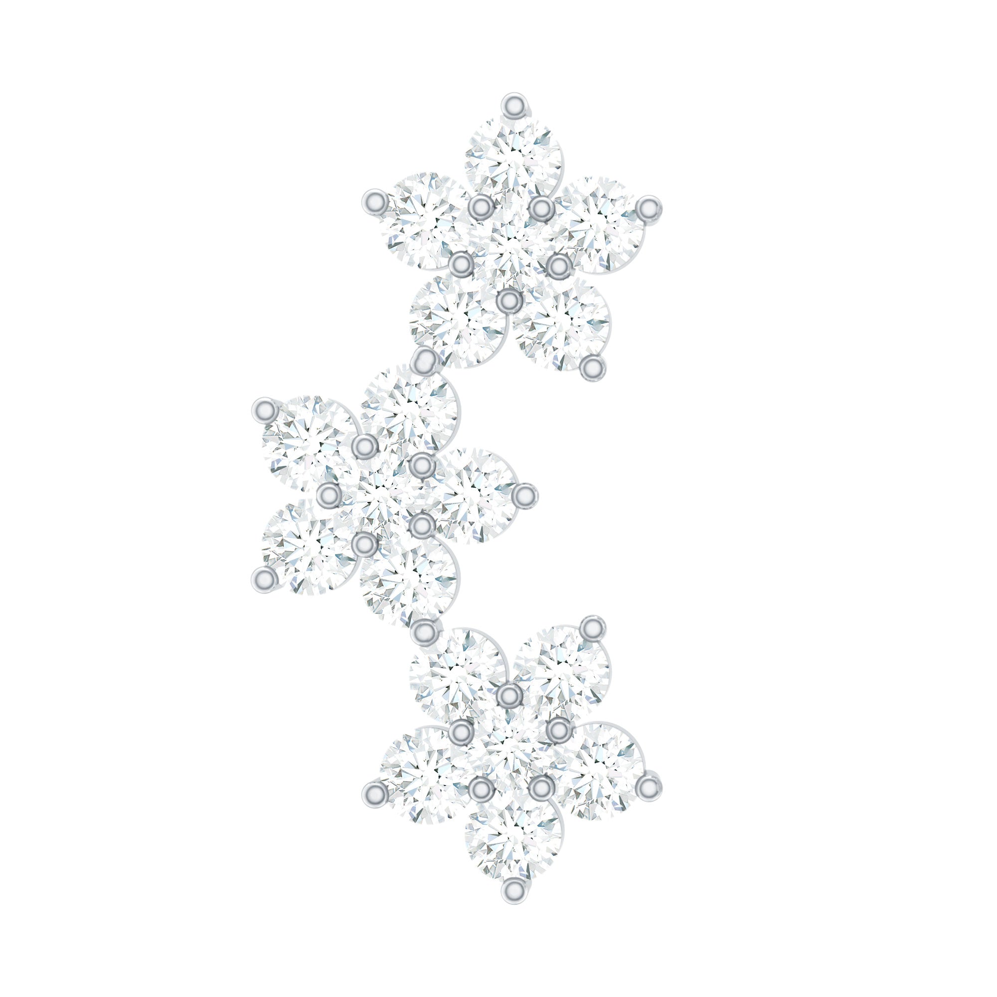 Helix Flower Crawler Earring with Diamond Lab - ( EF-VS ) - Rosec Jewels