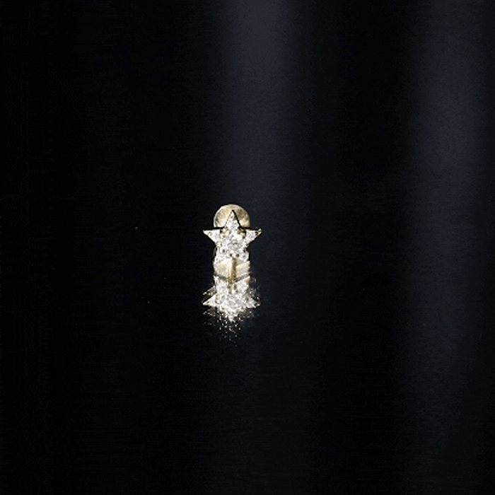 Minimal Diamond Star Celestial Earring for Helix Piercing Lab - ( EF-VS ) - Rosec Jewels