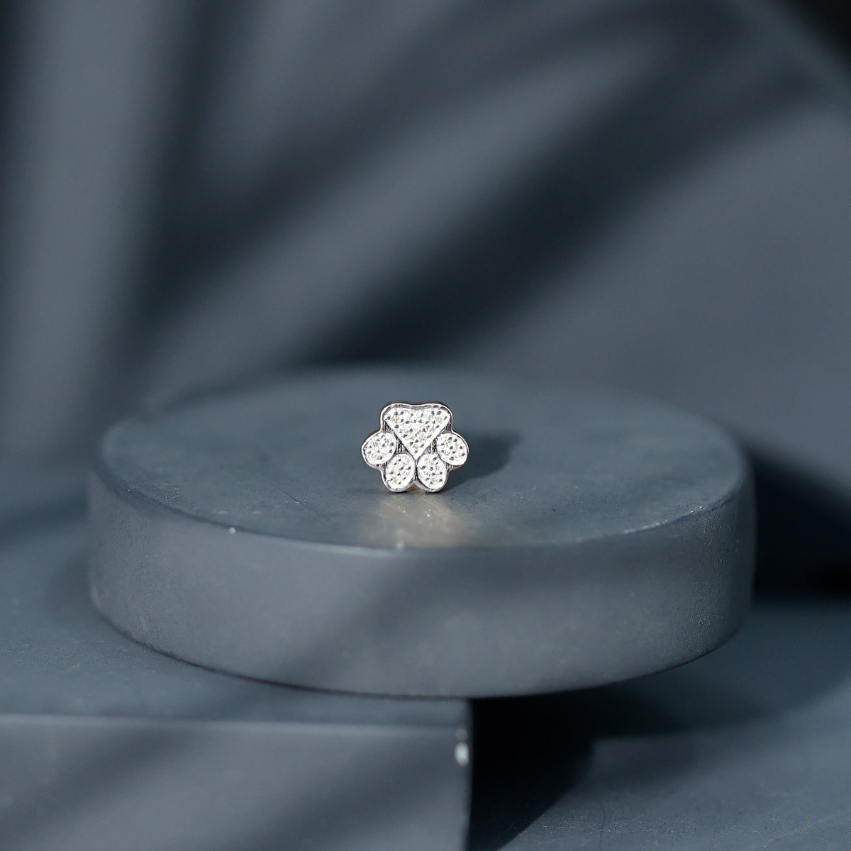 Certified Diamond Paw Cartilage Earring Lab - ( EF-VS ) - Rosec Jewels