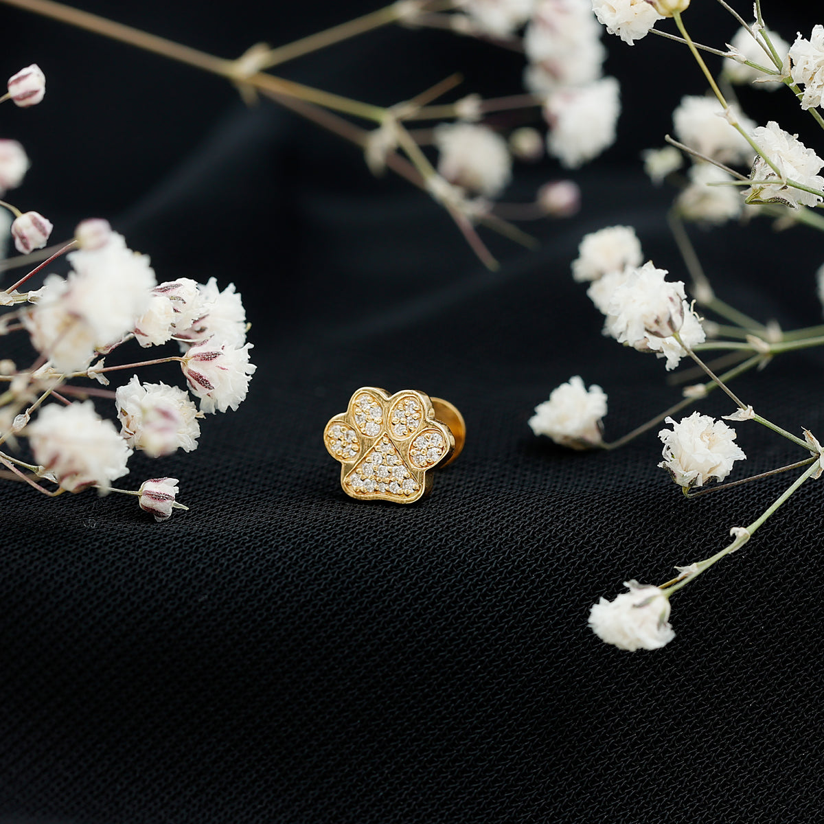 Certified Diamond Paw Cartilage Earring Lab - ( EF-VS ) - Rosec Jewels