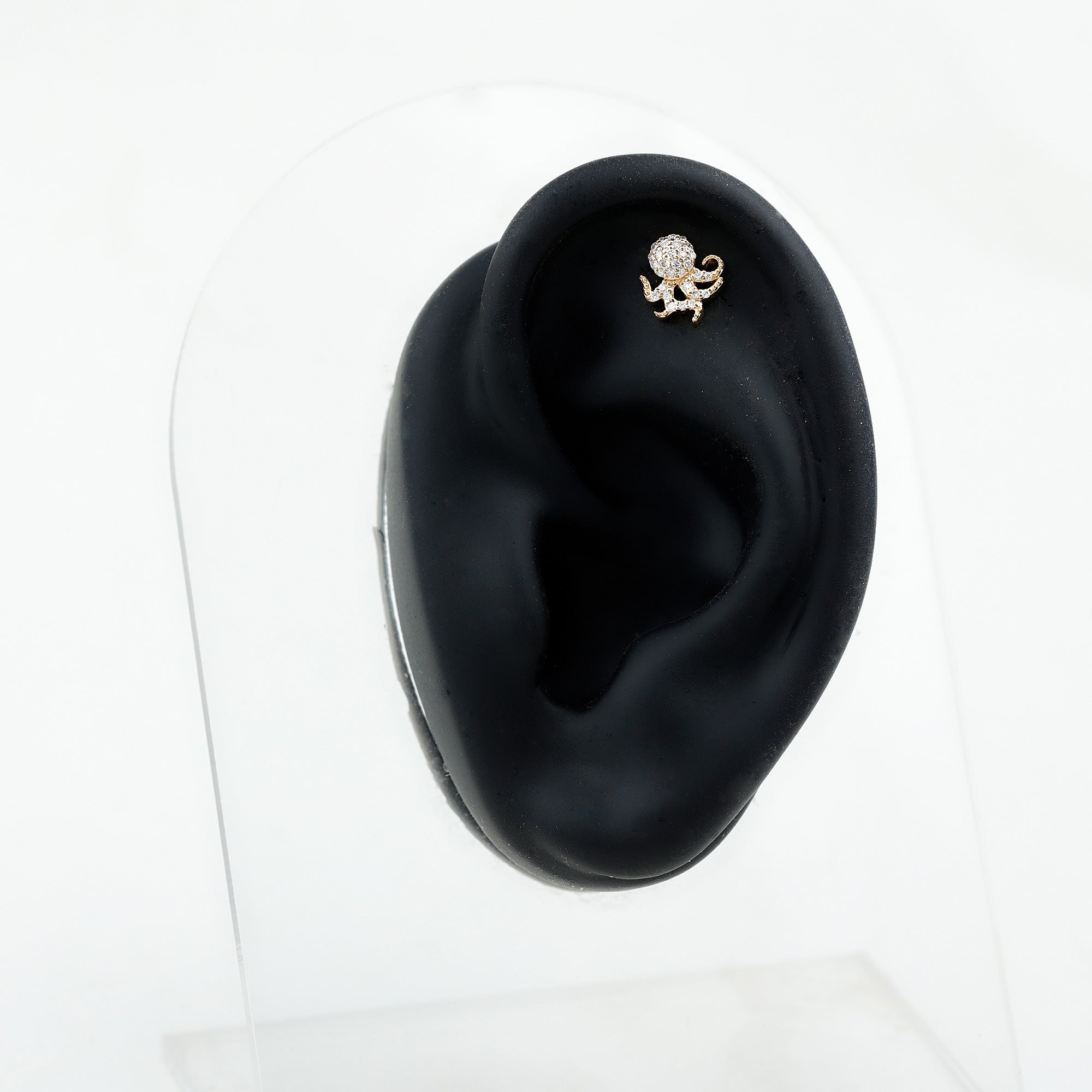 Diamond Octopus Earring with Flat Back Lab - ( EF-VS ) - Rosec Jewels