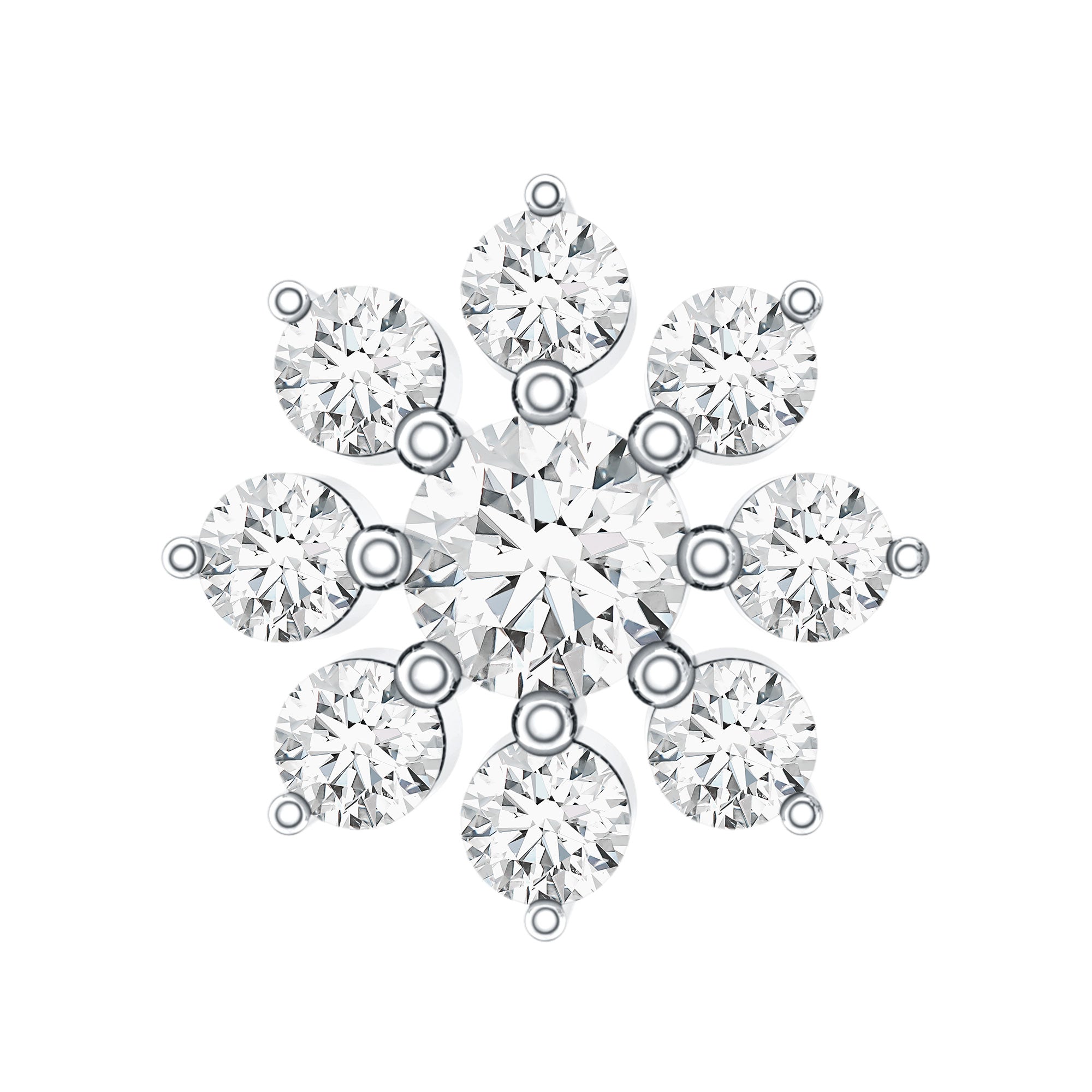 Sparkling Diamond Flower Cartilage Earring with Flat Back Lab - ( EF-VS ) - Rosec Jewels