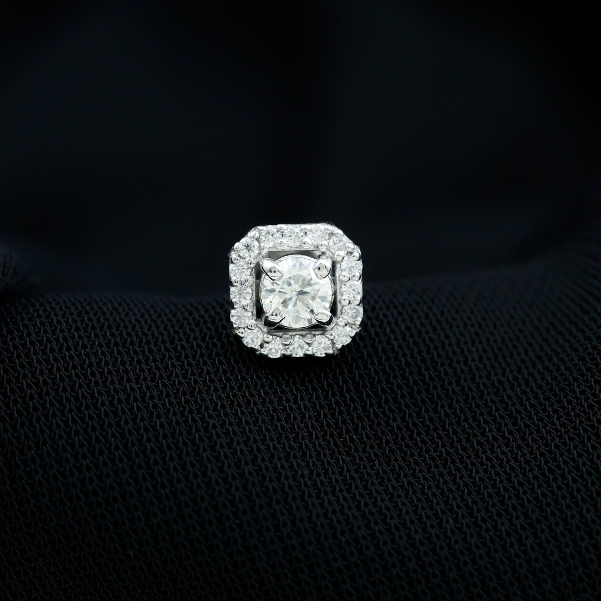 Simple Octagon Shape Diamond Helix Earring Lab - ( EF-VS ) - Rosec Jewels