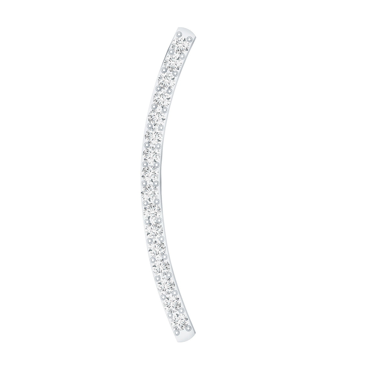 Pave Set Diamond Curved Bar Earring for Cartilage Piercing Lab - ( EF-VS ) - Rosec Jewels