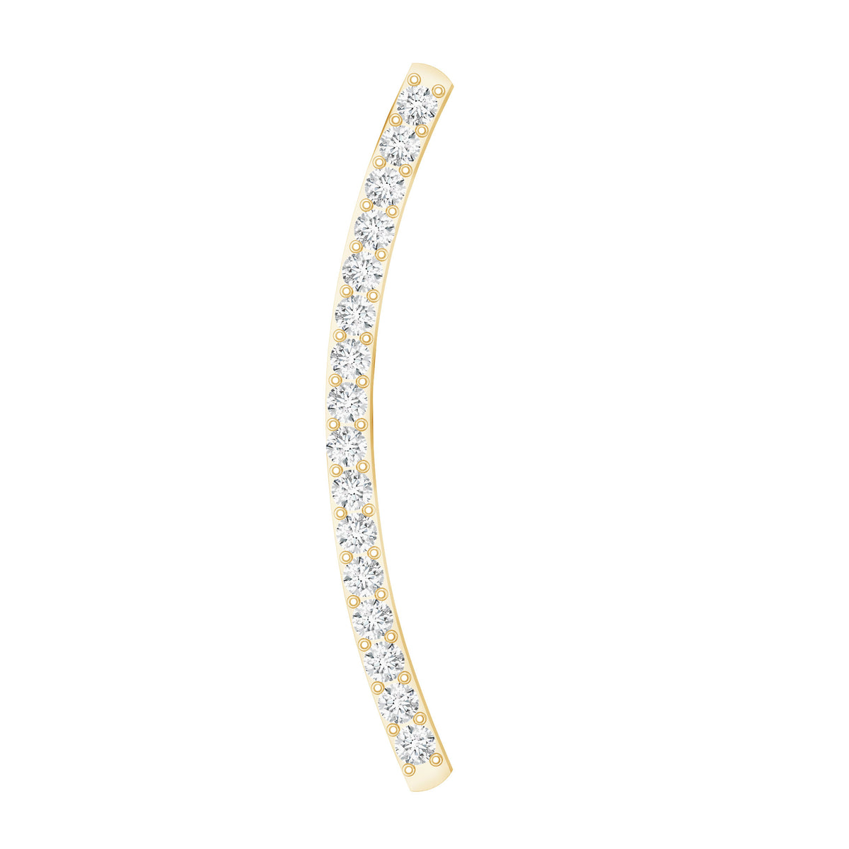 Pave Set Diamond Curved Bar Earring for Cartilage Piercing Lab - ( EF-VS ) - Rosec Jewels