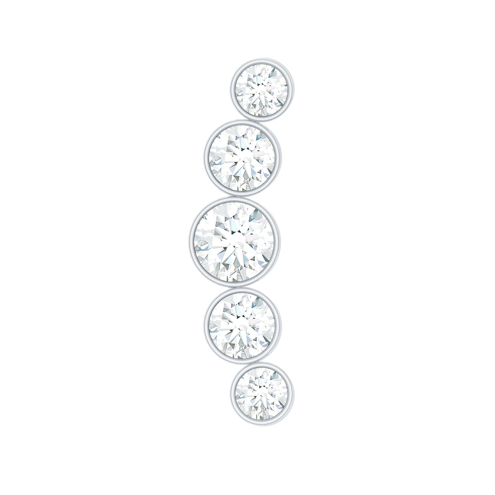 Graduated Style Diamond Crawler Earring for Helix Piercing Lab - ( EF-VS ) - Rosec Jewels