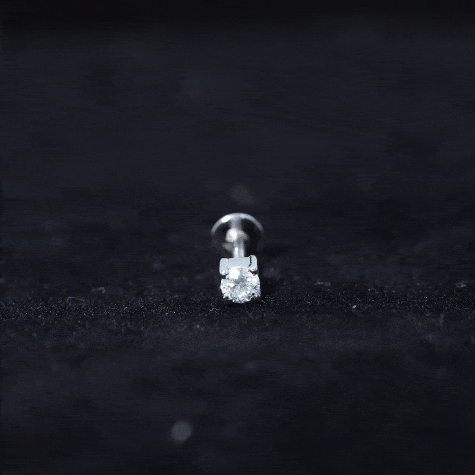 Minimalist Diamond Solitaire Tragus Earring Lab - ( EF-VS ) - Rosec Jewels