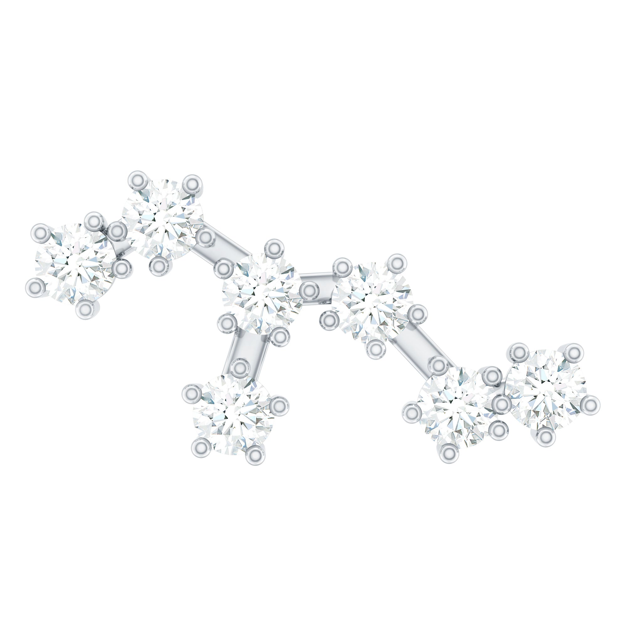 Diamond Leo Constellation Crawler Earring for Helix Piercing Lab - ( EF-VS ) - Rosec Jewels