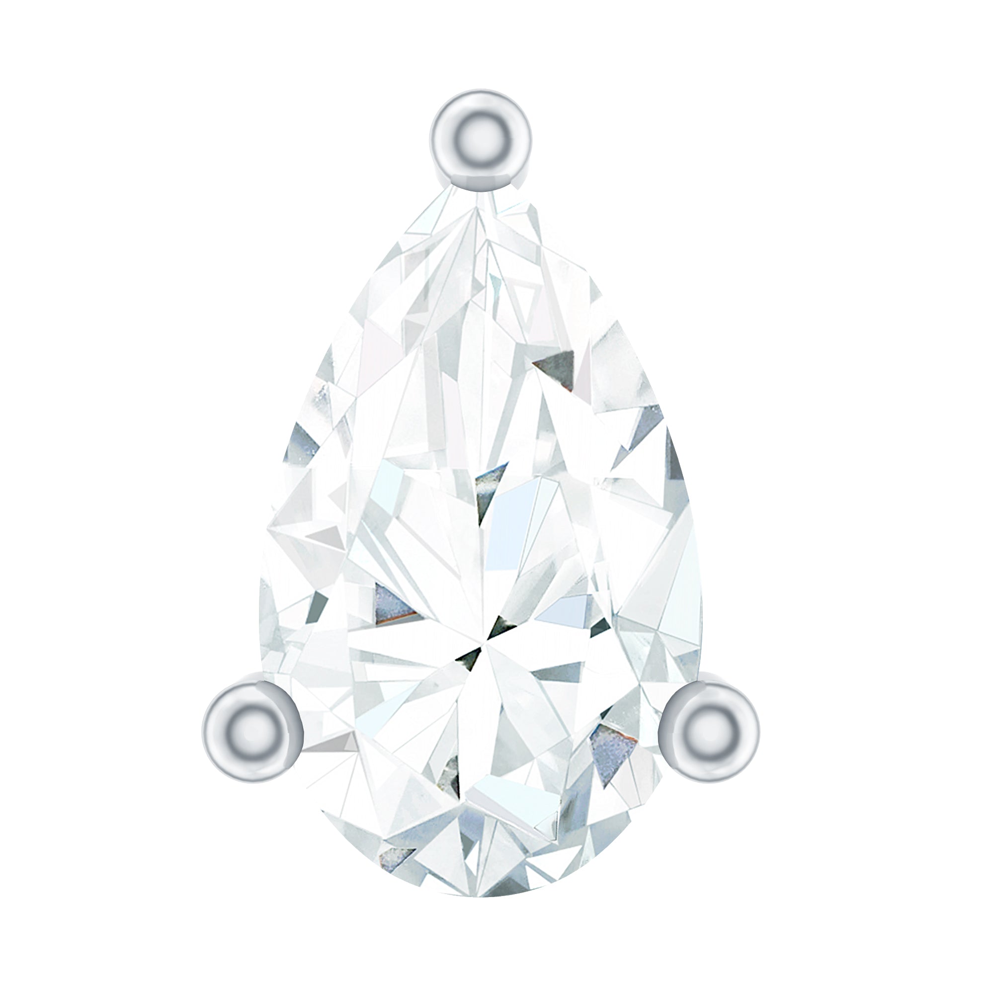 Solitaire Pear Shape Diamond Earring for Tragus Piercing Lab - ( EF-VS ) - Rosec Jewels