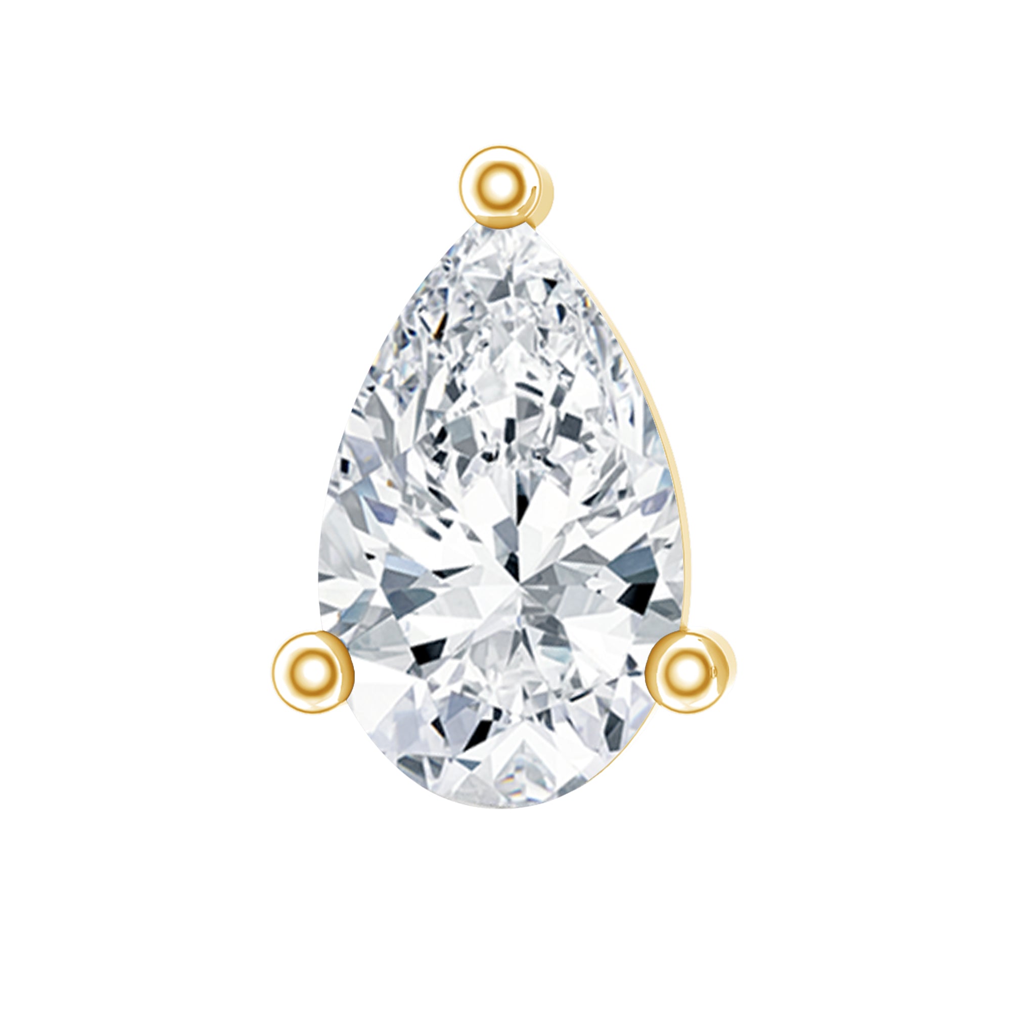 Solitaire Pear Shape Diamond Earring for Tragus Piercing Lab - ( EF-VS ) - Rosec Jewels