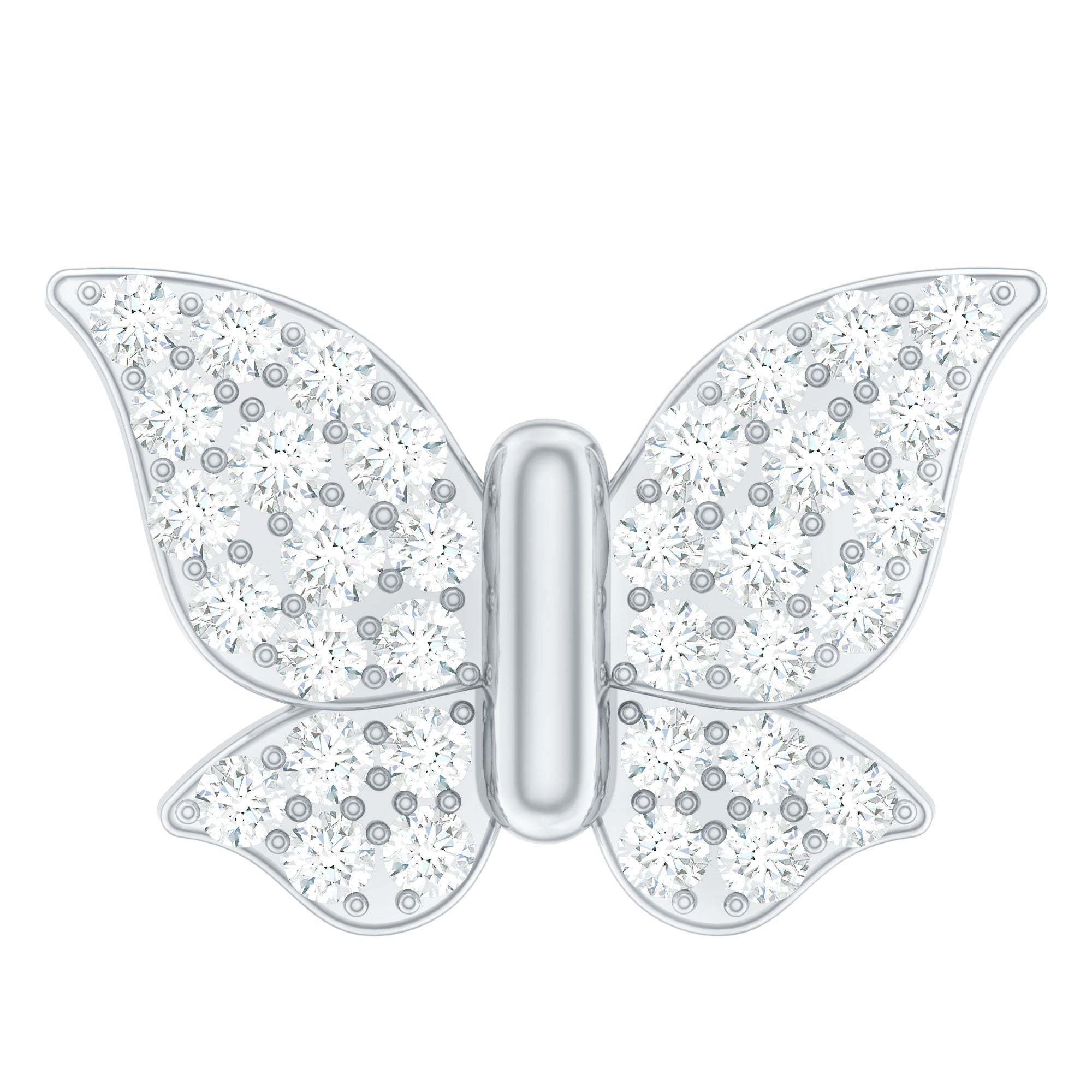 Certified Diamond Butterfly Cartilage Earring Lab - ( EF-VS ) - Rosec Jewels