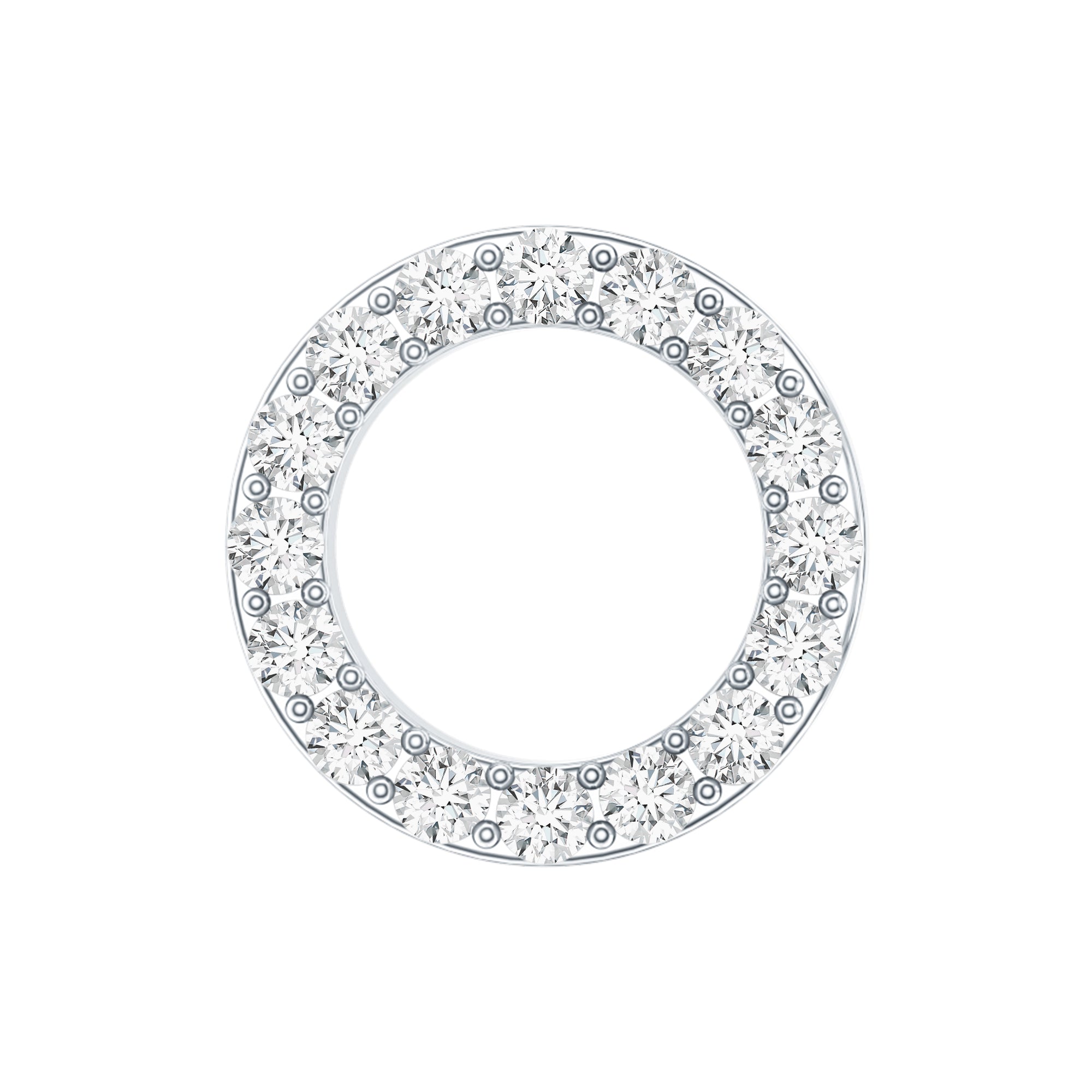 Brilliant Cut Diamond Circle Earring for Helix Piercing Lab - ( EF-VS ) - Rosec Jewels