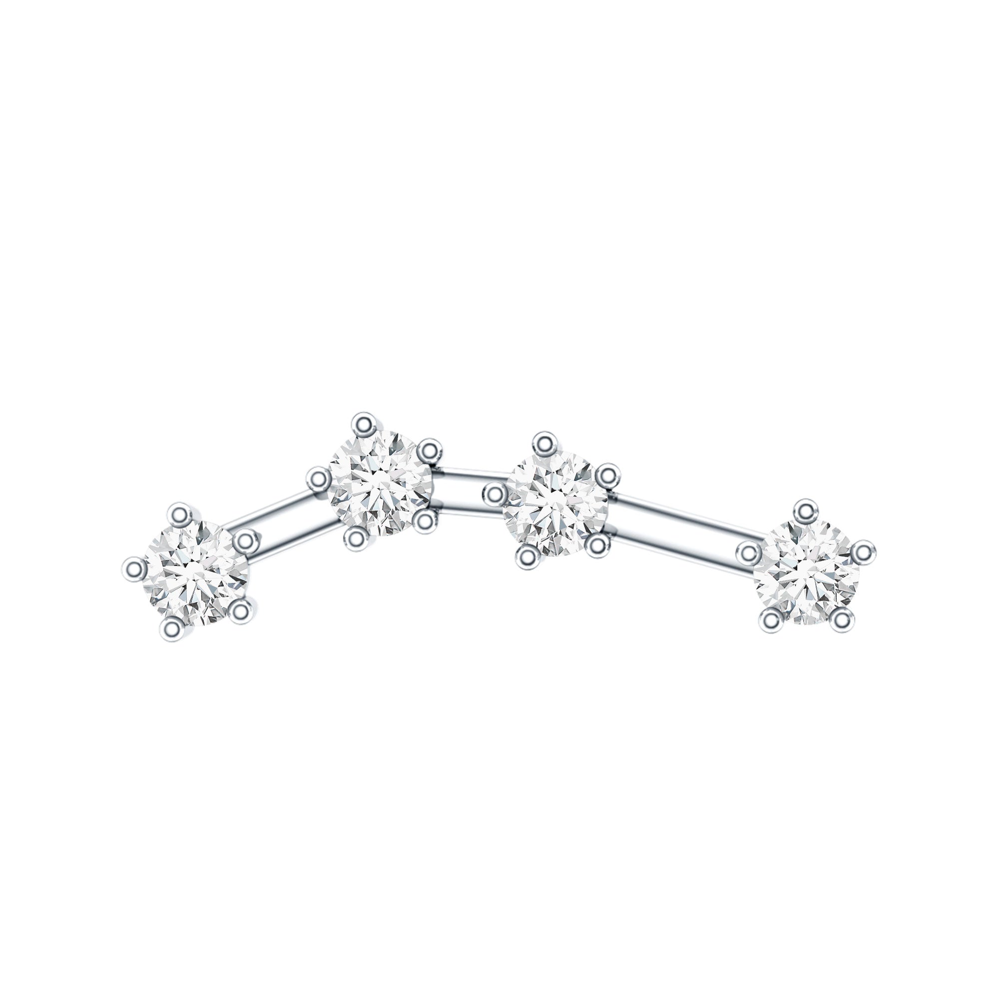 Diamond Aquarius Zodiac Earring for Helix Piercing Lab - ( EF-VS ) - Rosec Jewels
