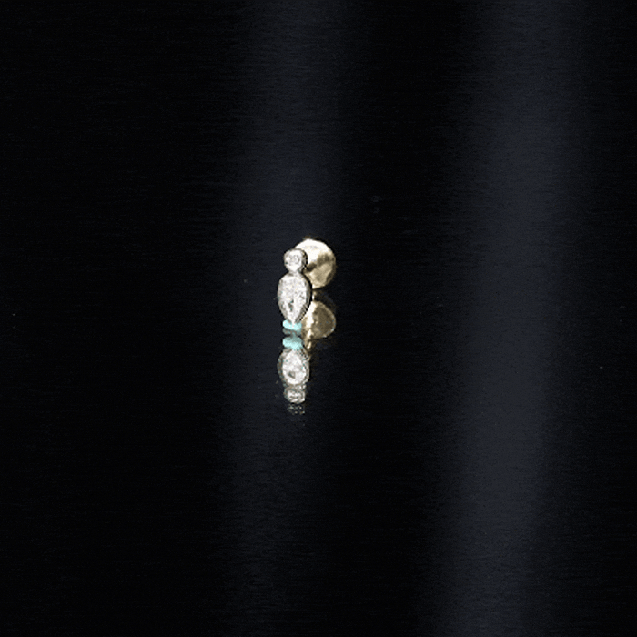 Pear Shape Diamond Two Stone Helix Earring Lab - ( EF-VS ) - Rosec Jewels