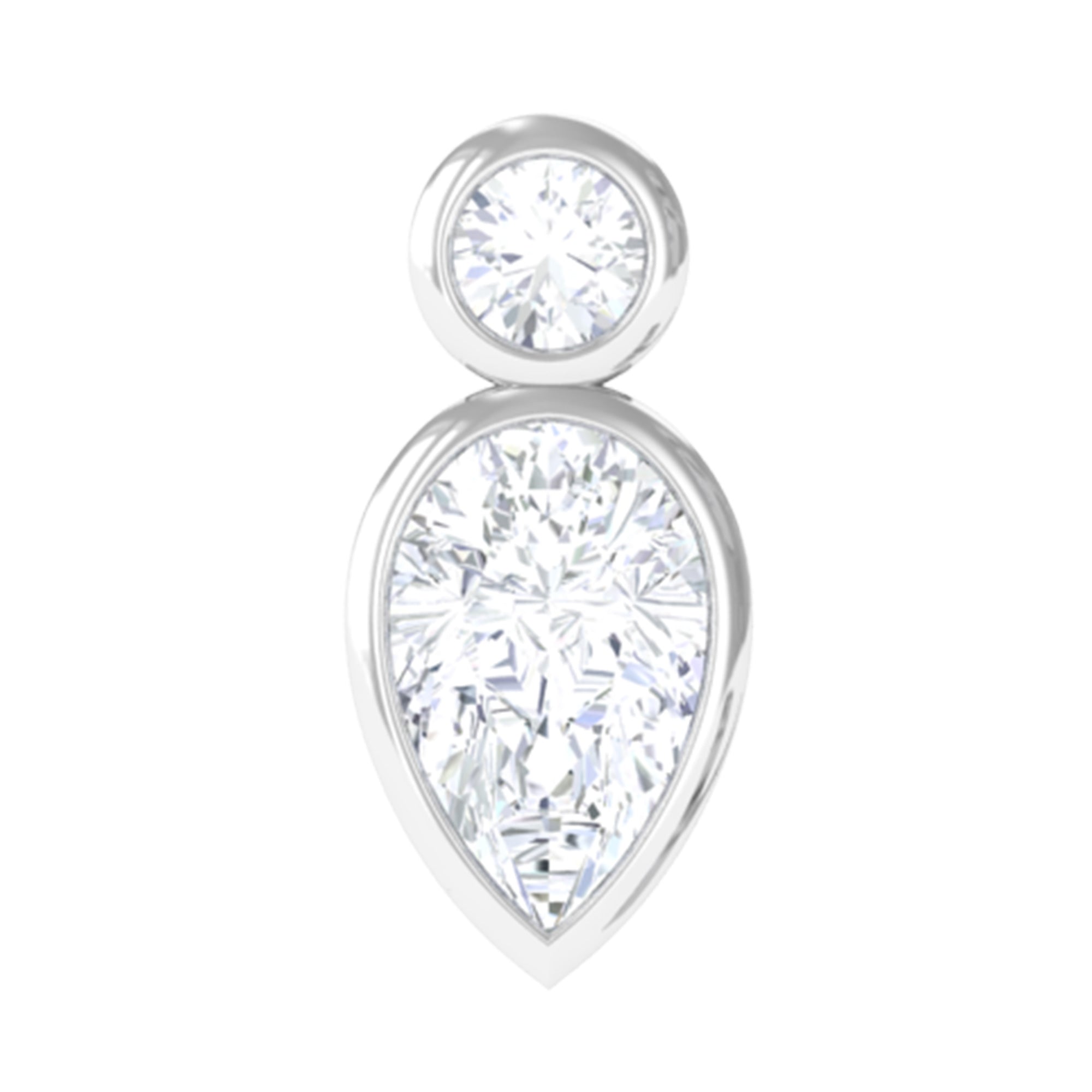 Pear Shape Diamond Two Stone Helix Earring Lab - ( EF-VS ) - Rosec Jewels