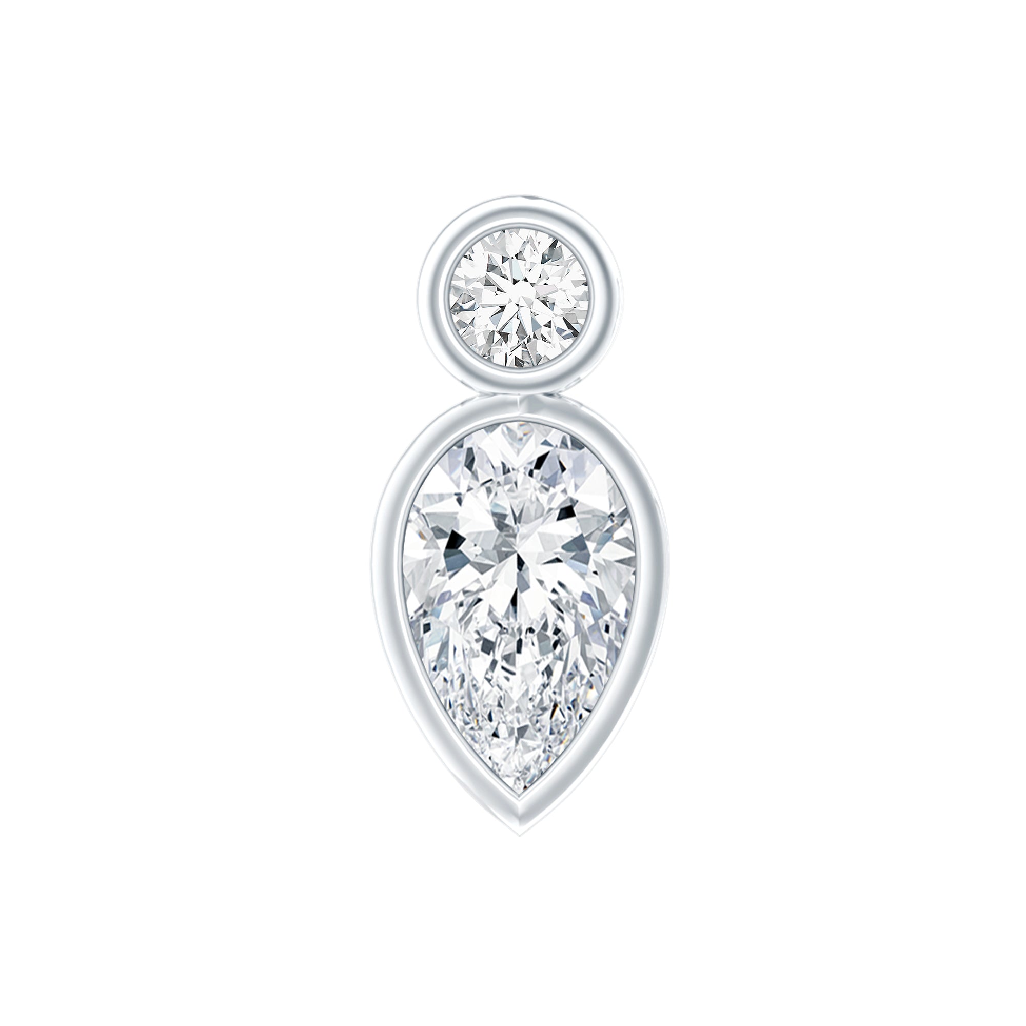 Pear Shape Diamond Two Stone Helix Earring Lab - ( EF-VS ) - Rosec Jewels
