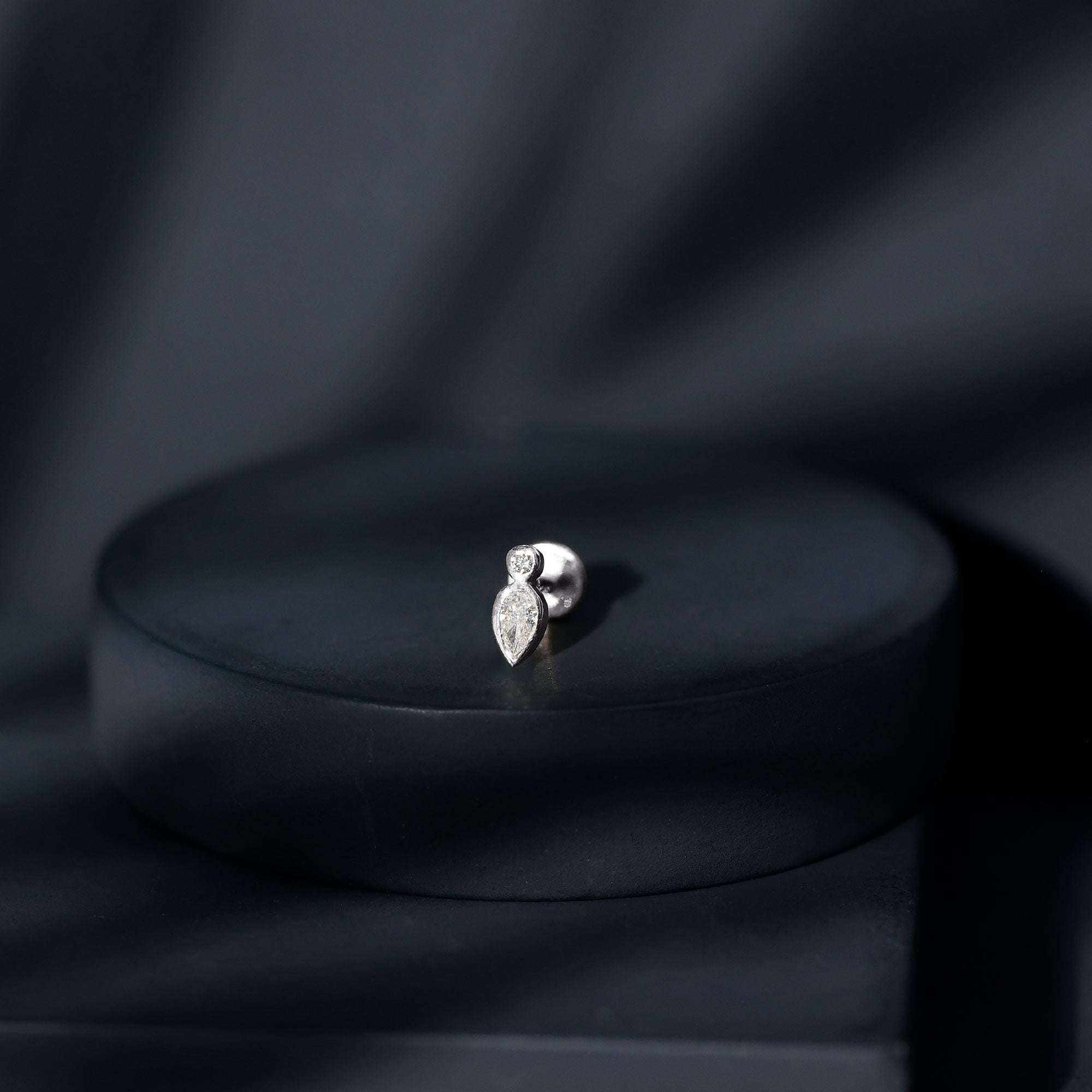 Pear Shape Diamond Two Stone Helix Earring Lab - ( EF-VS ) - Rosec Jewels