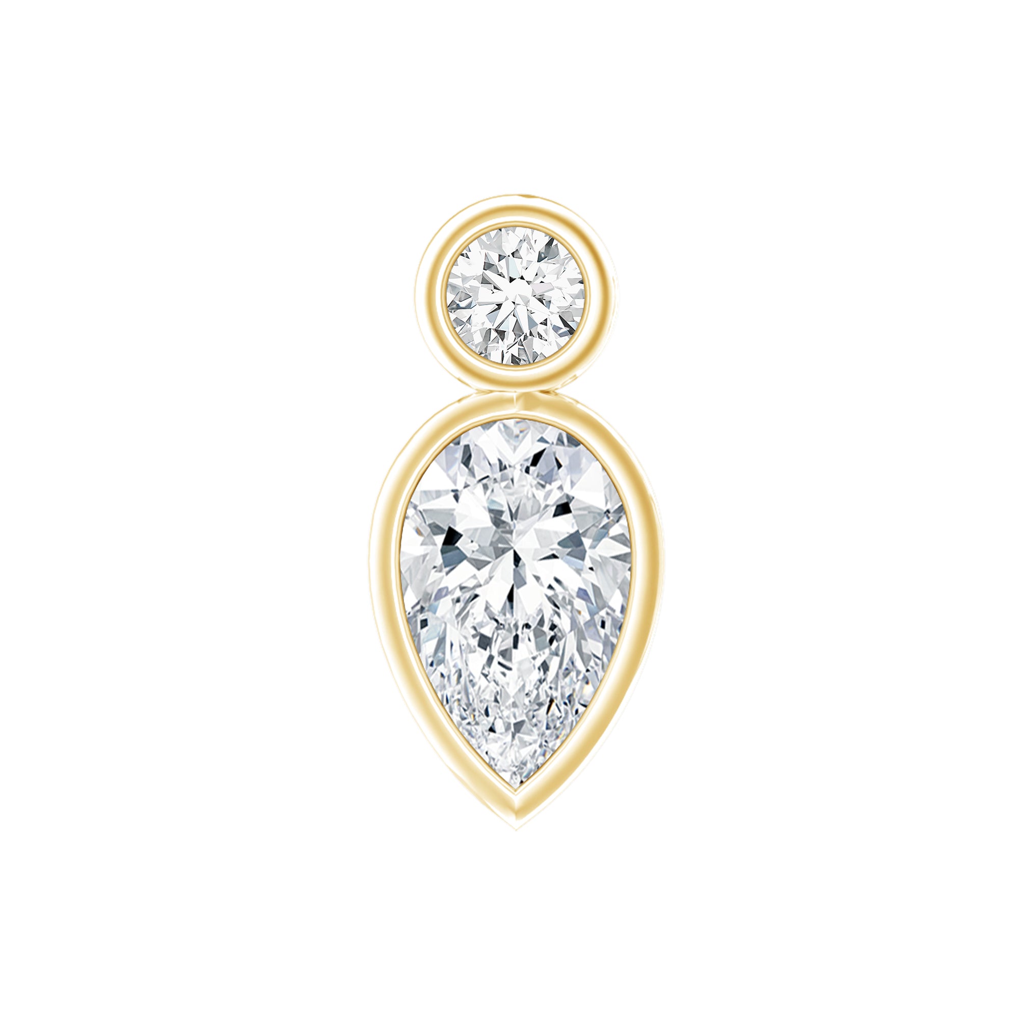 Pear Shape Diamond Two Stone Helix Earring Lab - ( EF-VS ) - Rosec Jewels