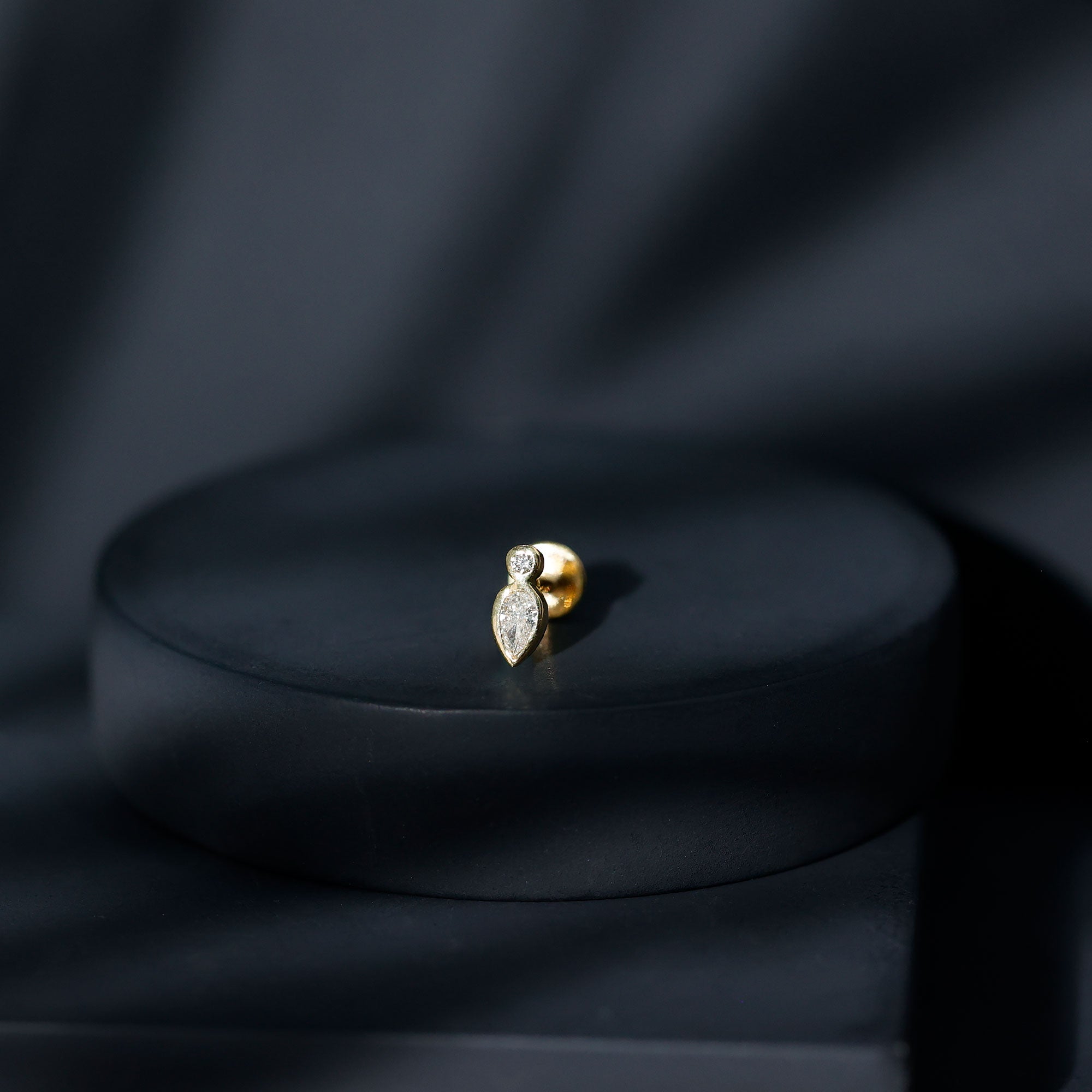 Pear Shape Diamond Two Stone Helix Earring Lab - ( EF-VS ) - Rosec Jewels