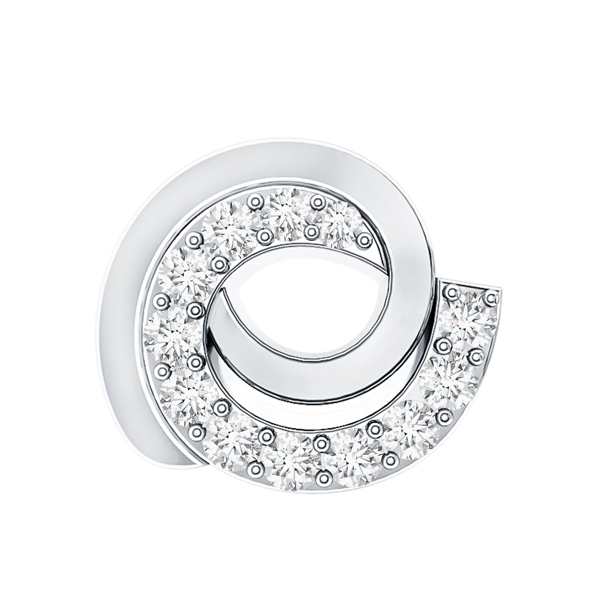 Certified Diamond Spiral Earring for Cartilage Piercing Lab - ( EF-VS ) - Rosec Jewels