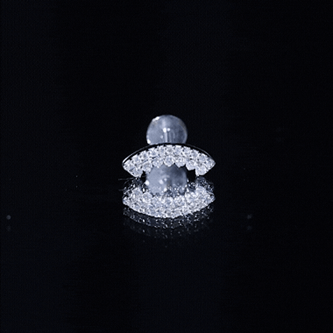 Certified Diamond Curved Cartilage Earring for Women Lab - ( EF-VS ) - Rosec Jewels