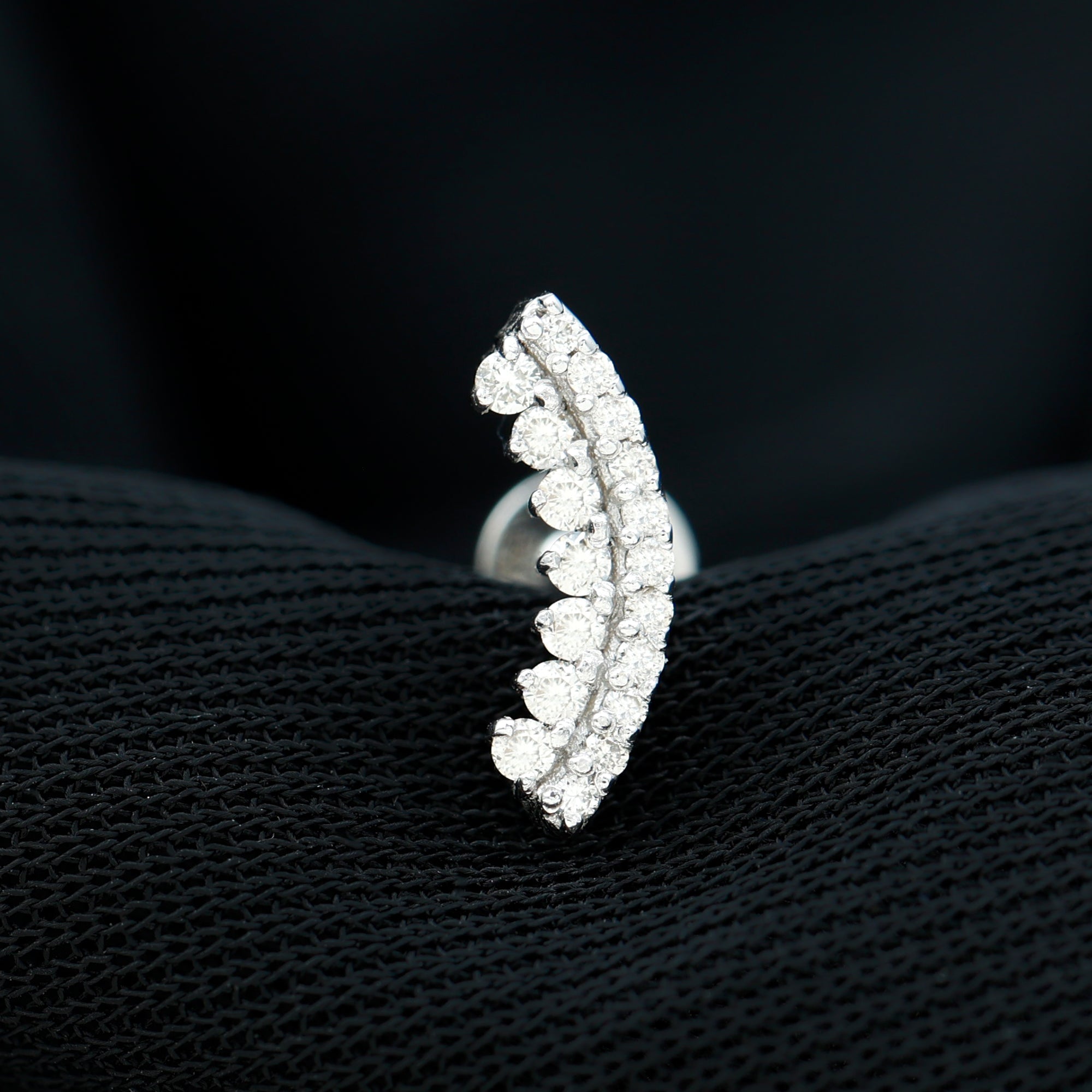 Certified Diamond Curved Cartilage Earring for Women Lab - ( EF-VS ) - Rosec Jewels