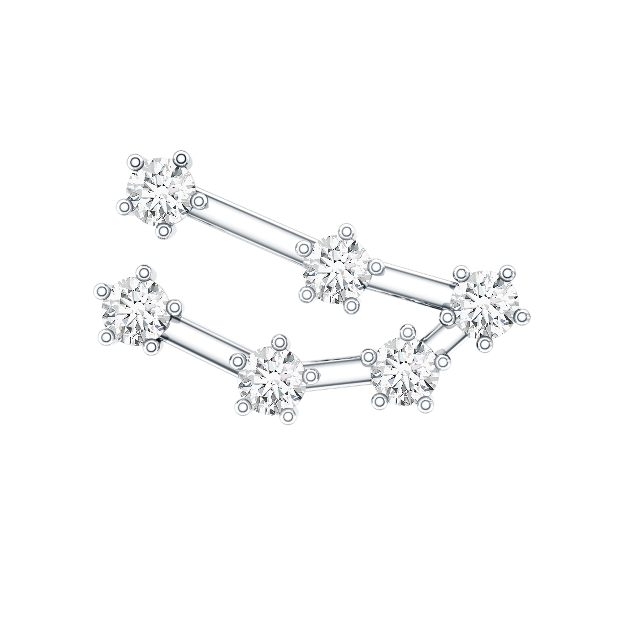 Diamond Capricorn Constellation Helix Piercing Earring Lab - ( EF-VS ) - Rosec Jewels