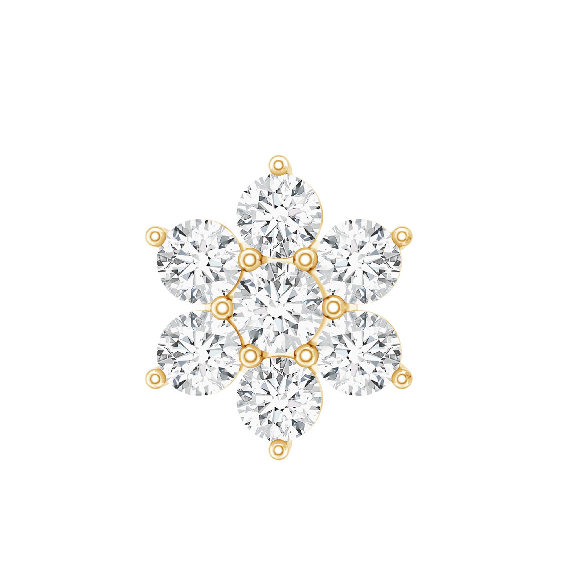 Simple Diamond Flower Cartilage Earring Lab - ( EF-VS ) - Rosec Jewels
