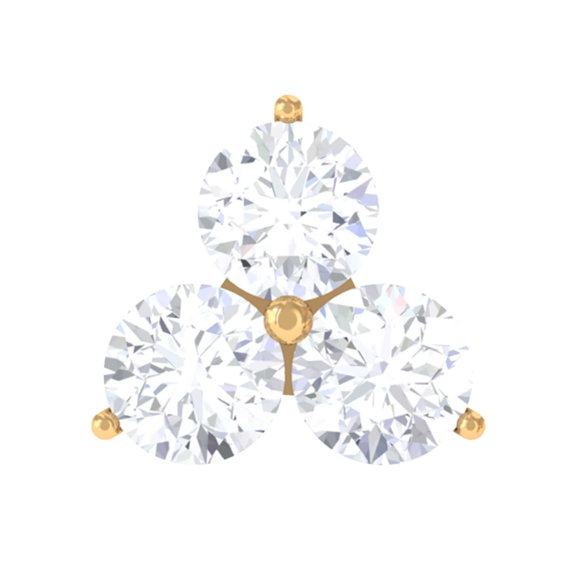 Dainty Diamond Trio Earring for Helix Piercing Lab - ( EF-VS ) - Rosec Jewels