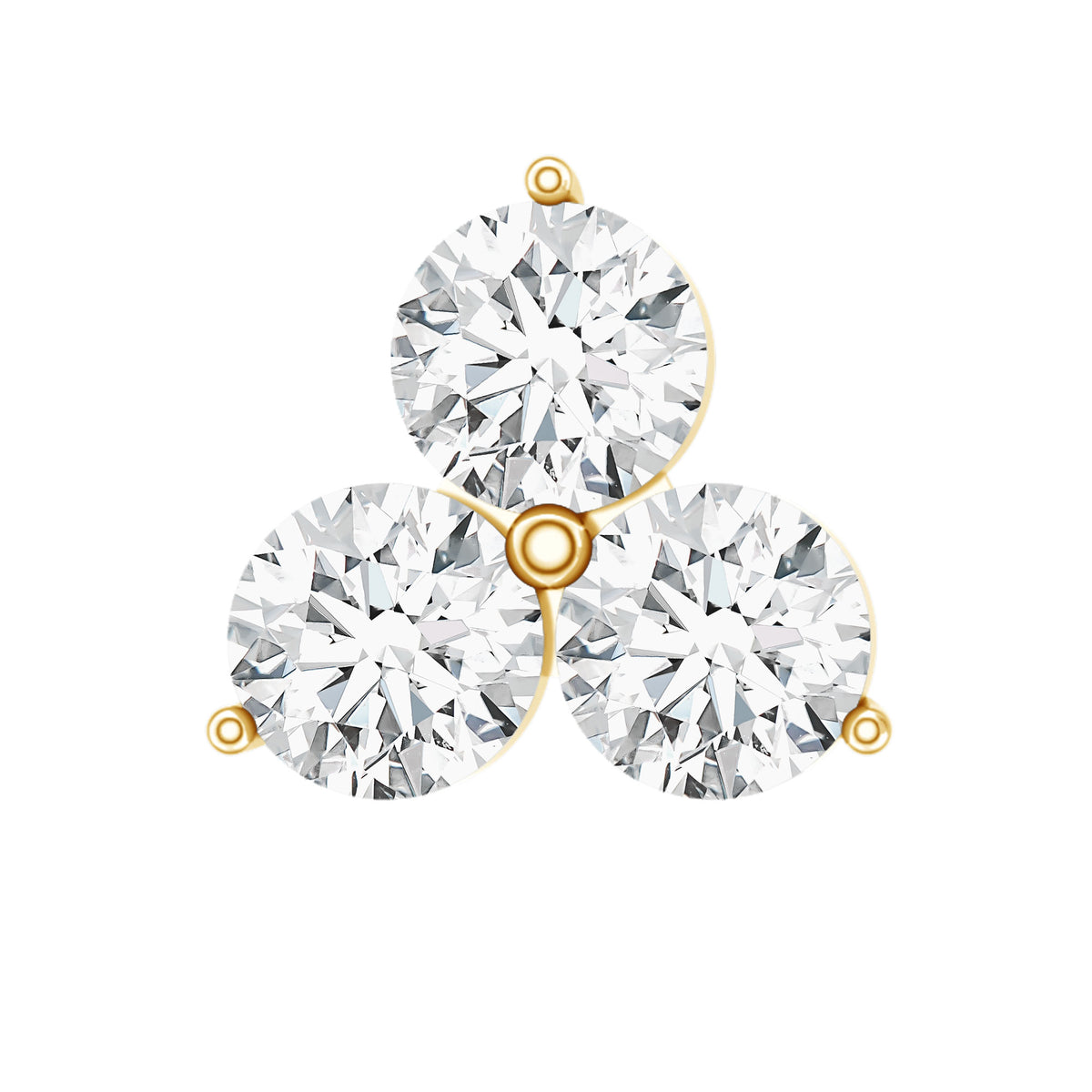 Dainty Diamond Trio Earring for Helix Piercing Lab - ( EF-VS ) - Rosec Jewels