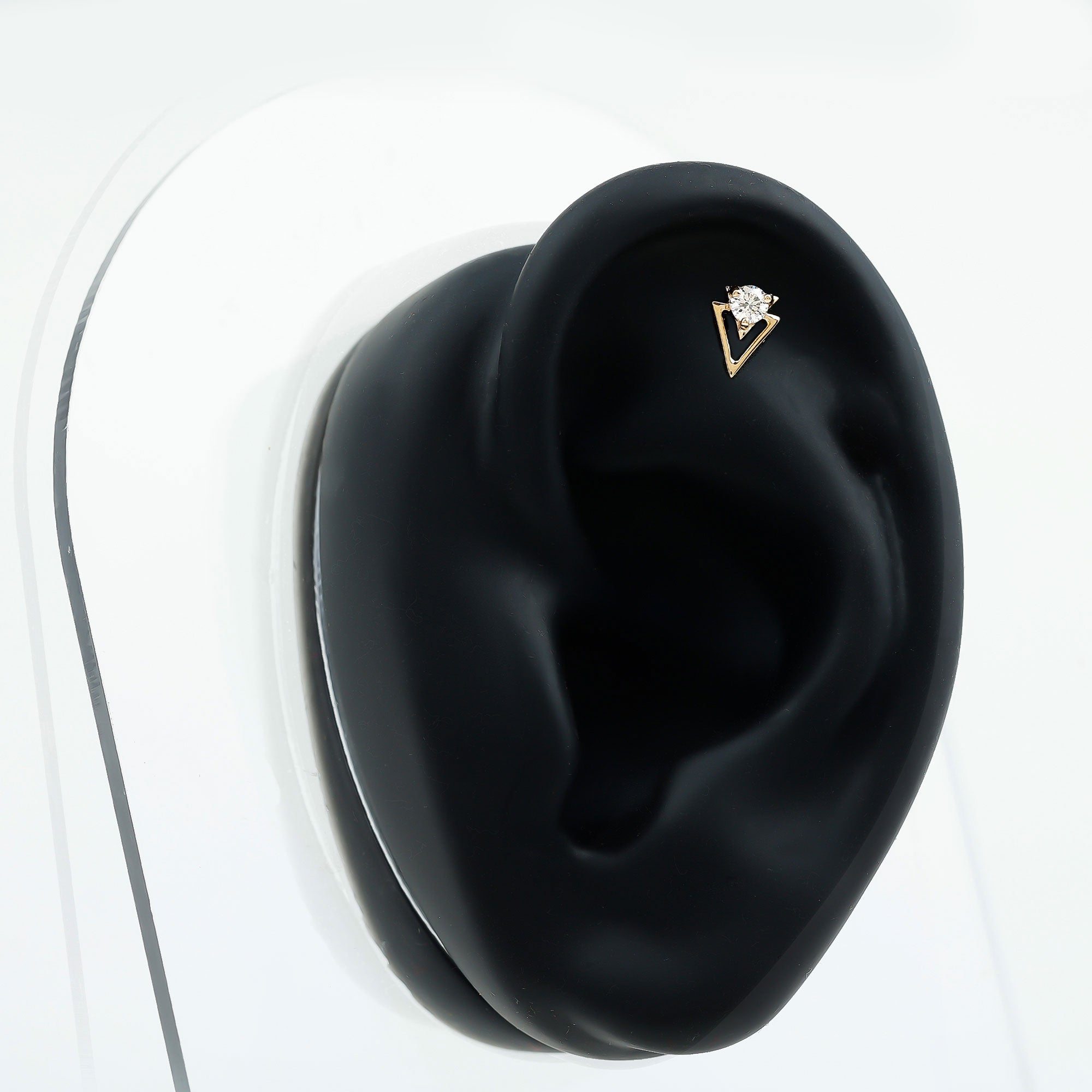 Simple Diamond Solitaire Triangle Cartilage Earring Lab - ( EF-VS ) - Rosec Jewels