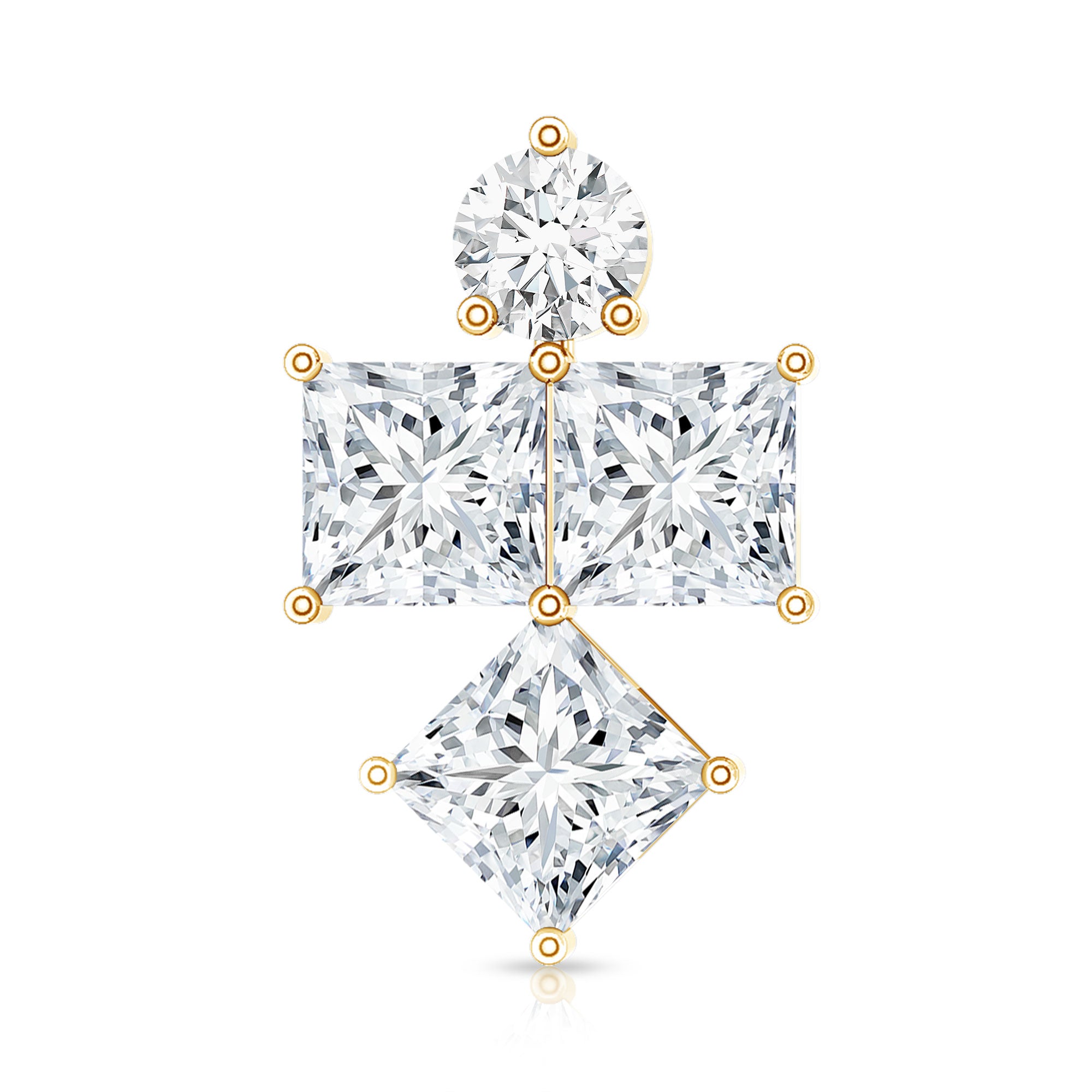 Princess Cut Diamond Helix Piercing Earring for Women Lab - ( EF-VS ) - Rosec Jewels