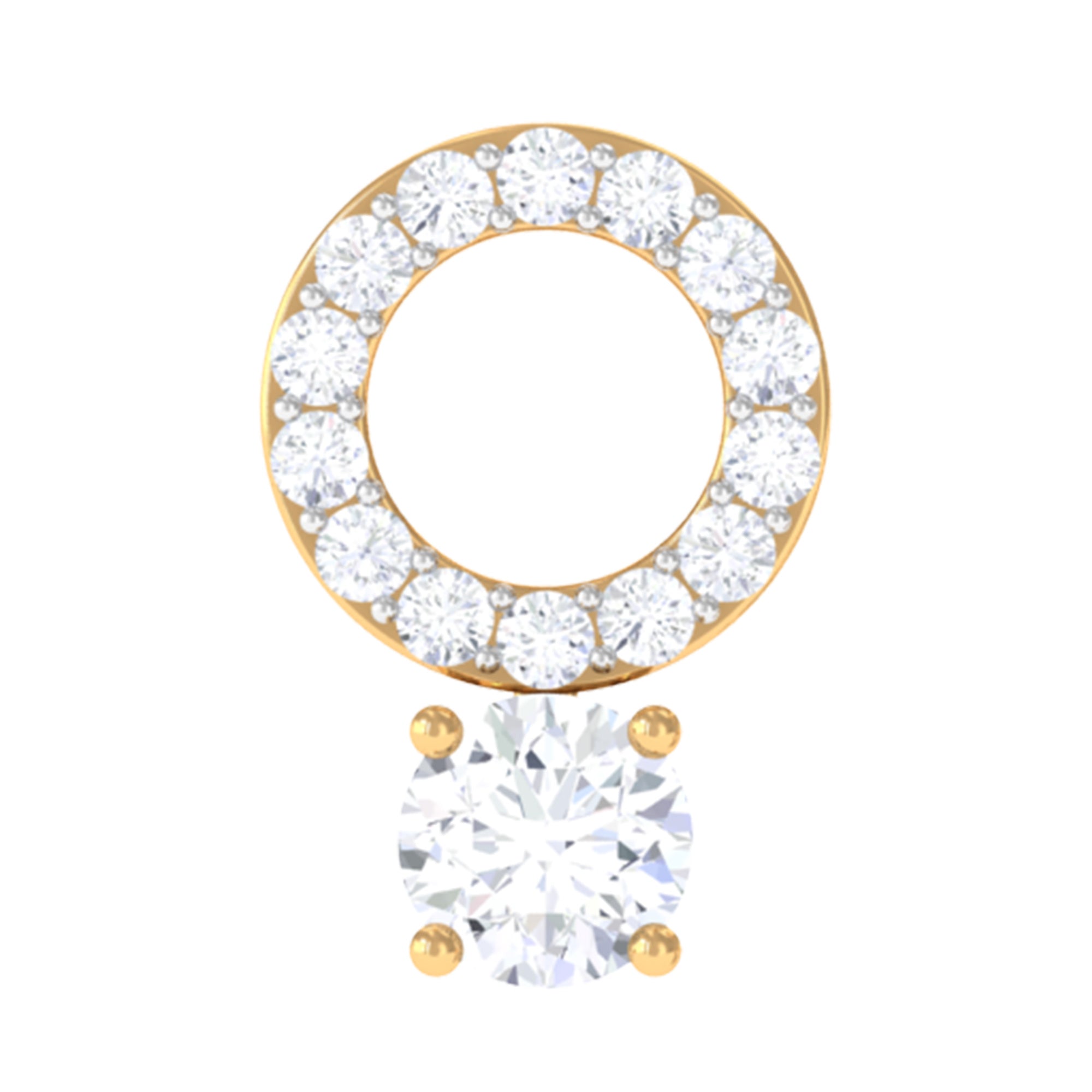 Minimalist Diamond Open Circle Helix Earring Lab - ( EF-VS ) - Rosec Jewels