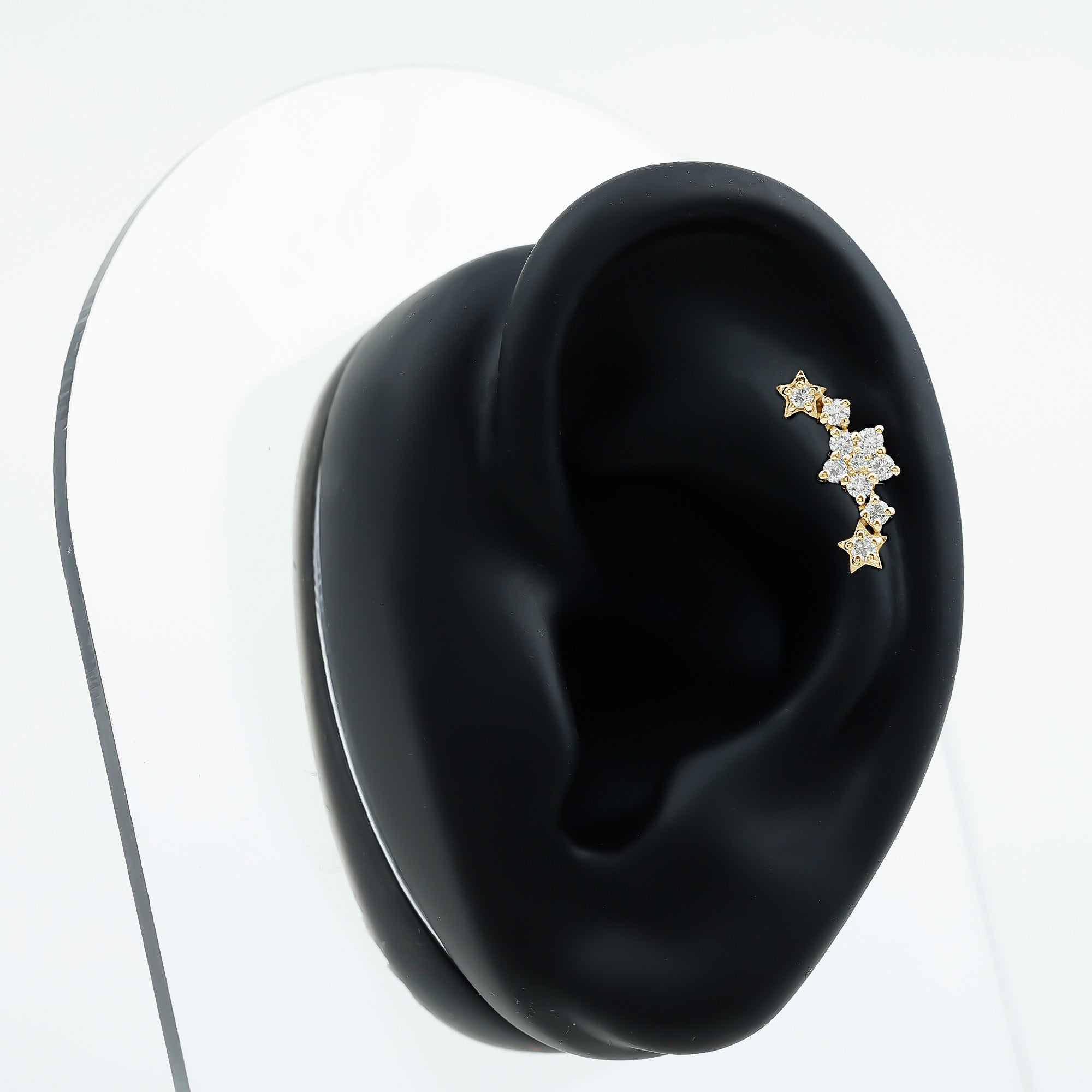 Brilliant Cut Diamond Star Ear Crawler Earring Lab - ( EF-VS ) - Rosec Jewels