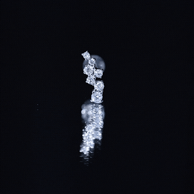 Simple Diamond Helix Piercing Earring with Flat Back Lab - ( EF-VS ) - Rosec Jewels