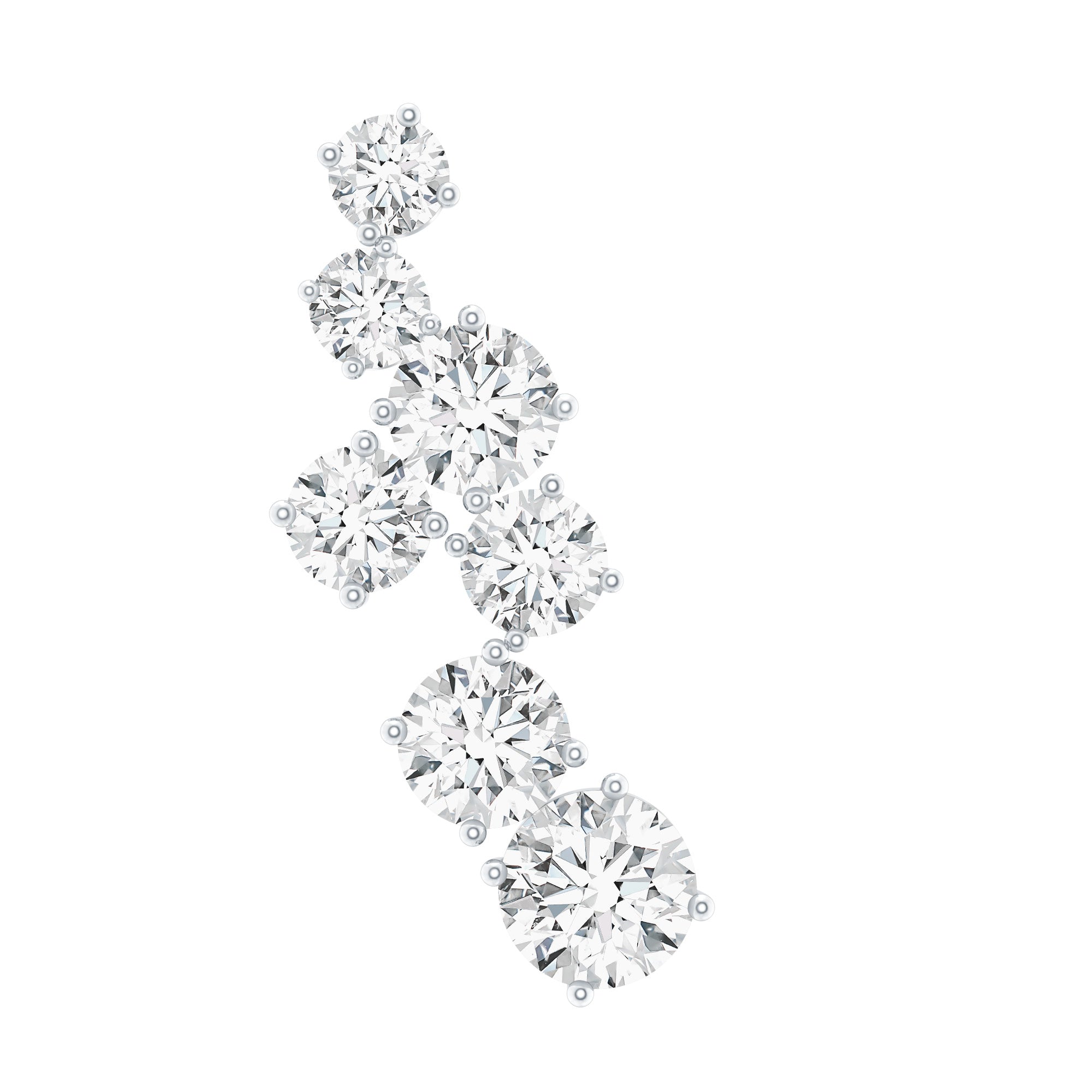 Simple Diamond Helix Piercing Earring with Flat Back Lab - ( EF-VS ) - Rosec Jewels