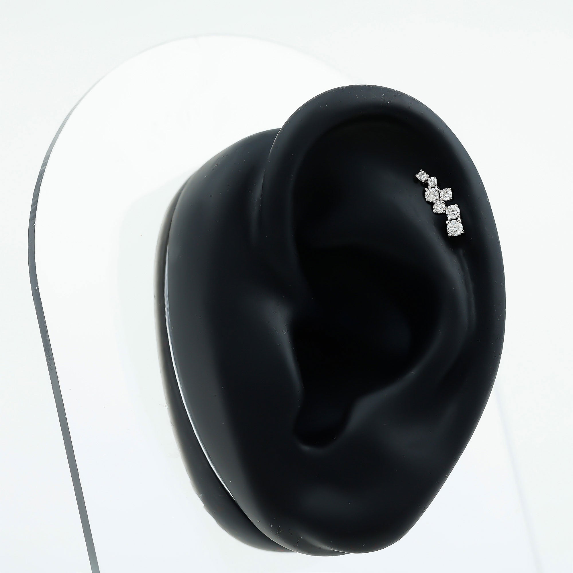 Simple Diamond Helix Piercing Earring with Flat Back Lab - ( EF-VS ) - Rosec Jewels