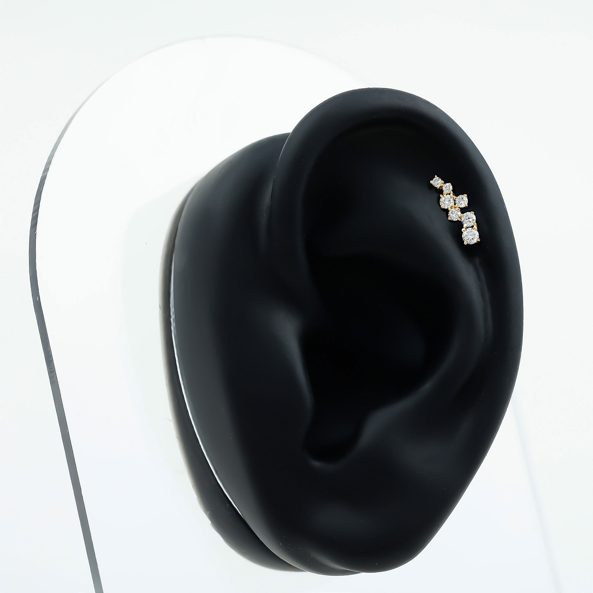 Simple Diamond Helix Piercing Earring with Flat Back Lab - ( EF-VS ) - Rosec Jewels