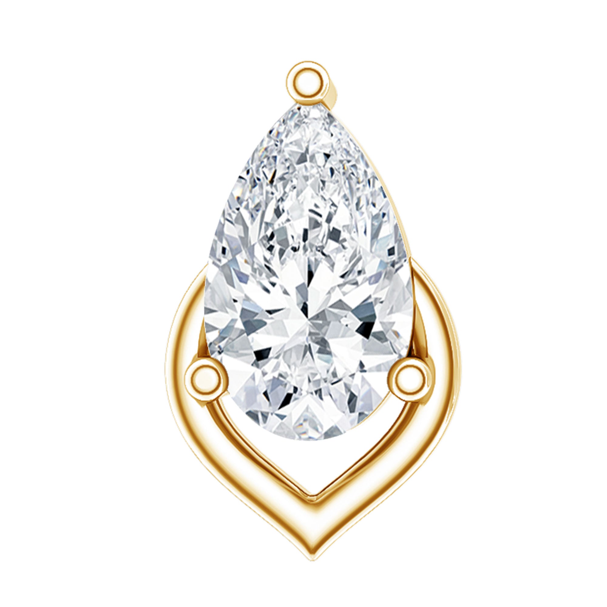 Pear Shape Diamond Solitaire Earring for Helix Piercing Lab - ( EF-VS ) - Rosec Jewels