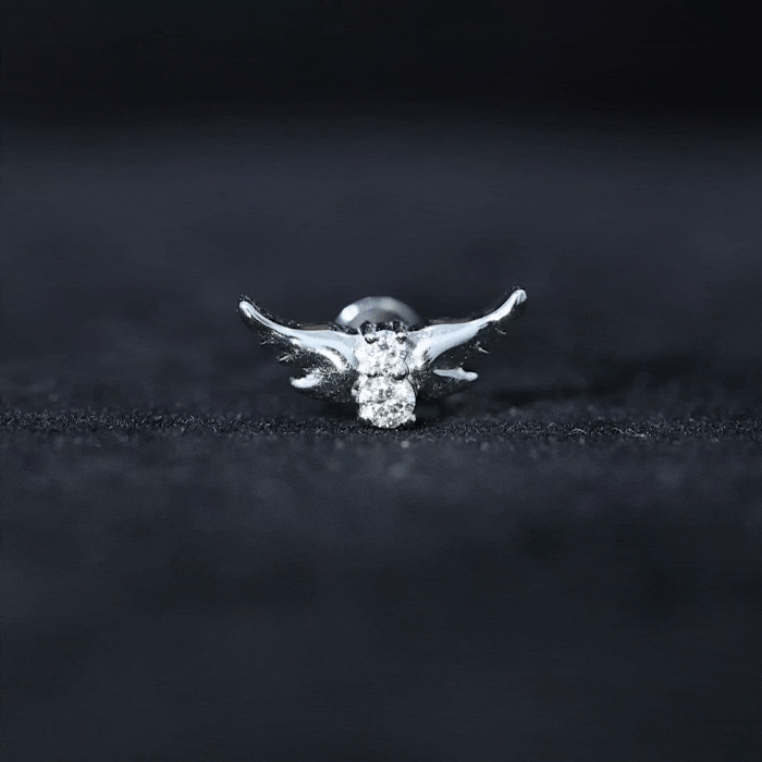 Animal Inspired Diamond Bird Earring for Helix Piercing Lab - ( EF-VS ) - Rosec Jewels