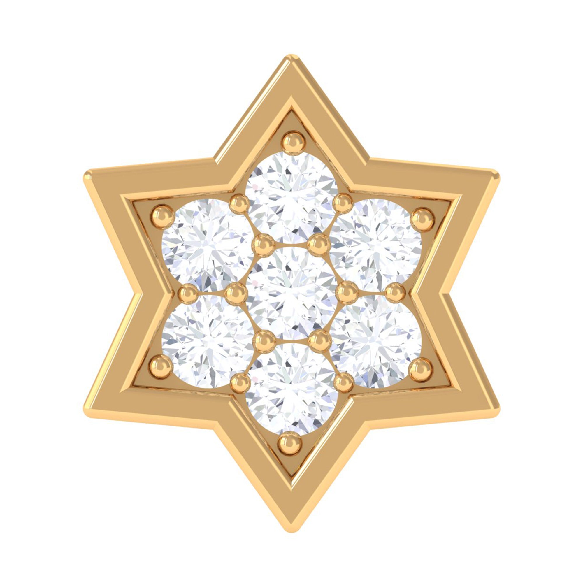 Certified Diamond Star Earring for Helix Piercing Lab - ( EF-VS ) - Rosec Jewels