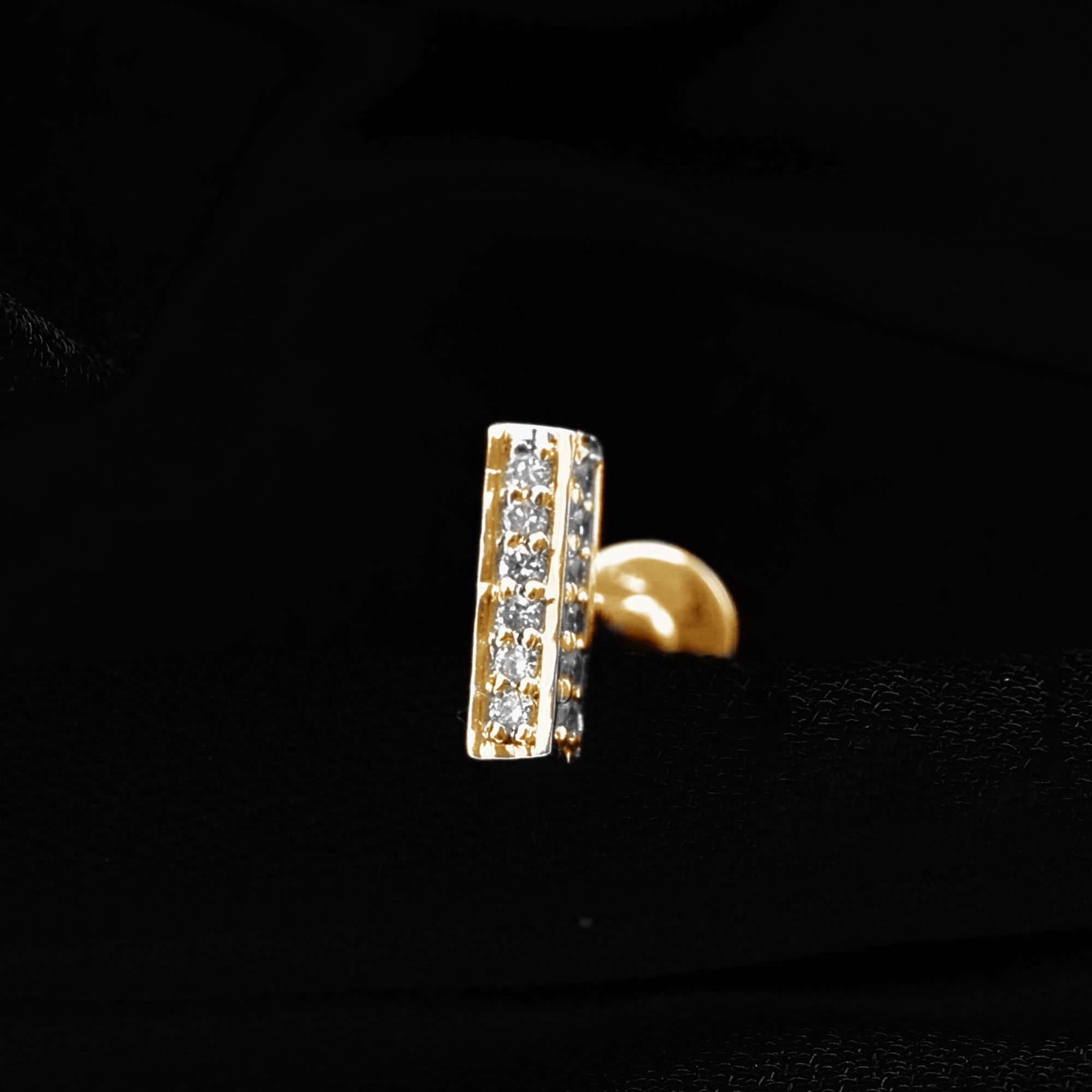 Diamond Bar Earring for Tragus Piercing Lab - ( EF-VS ) - Rosec Jewels