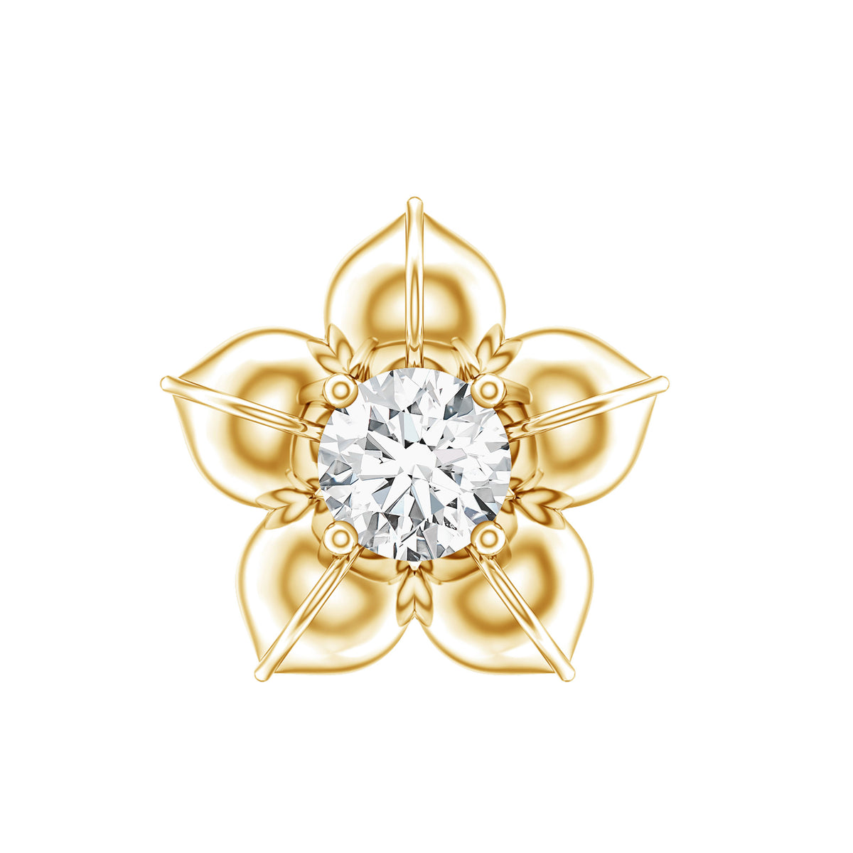 Minimal Diamond Flower Earring for Helix Piercing Lab - ( EF-VS ) - Rosec Jewels
