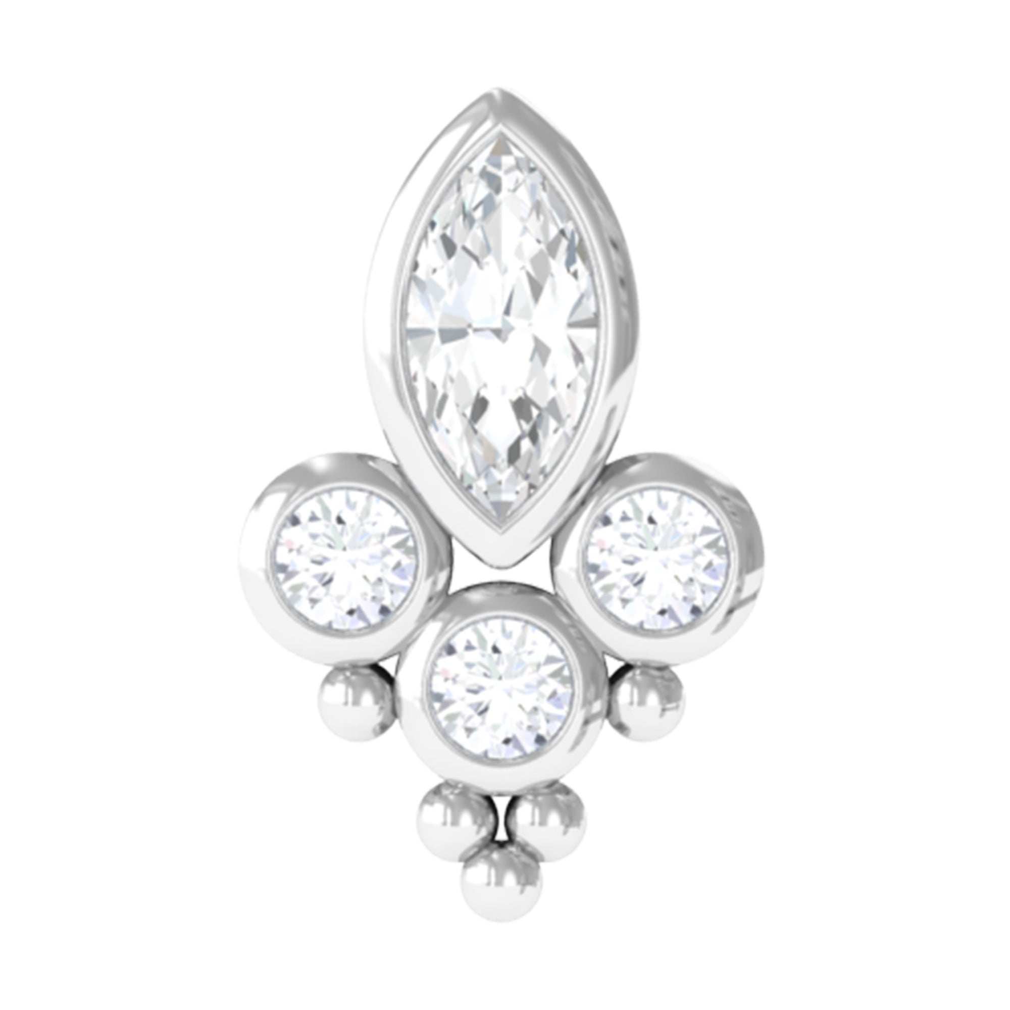 Unique Diamond Helix Earring in Bezel Setting Lab - ( EF-VS ) - Rosec Jewels